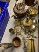 Quantity of brass and copper ware.