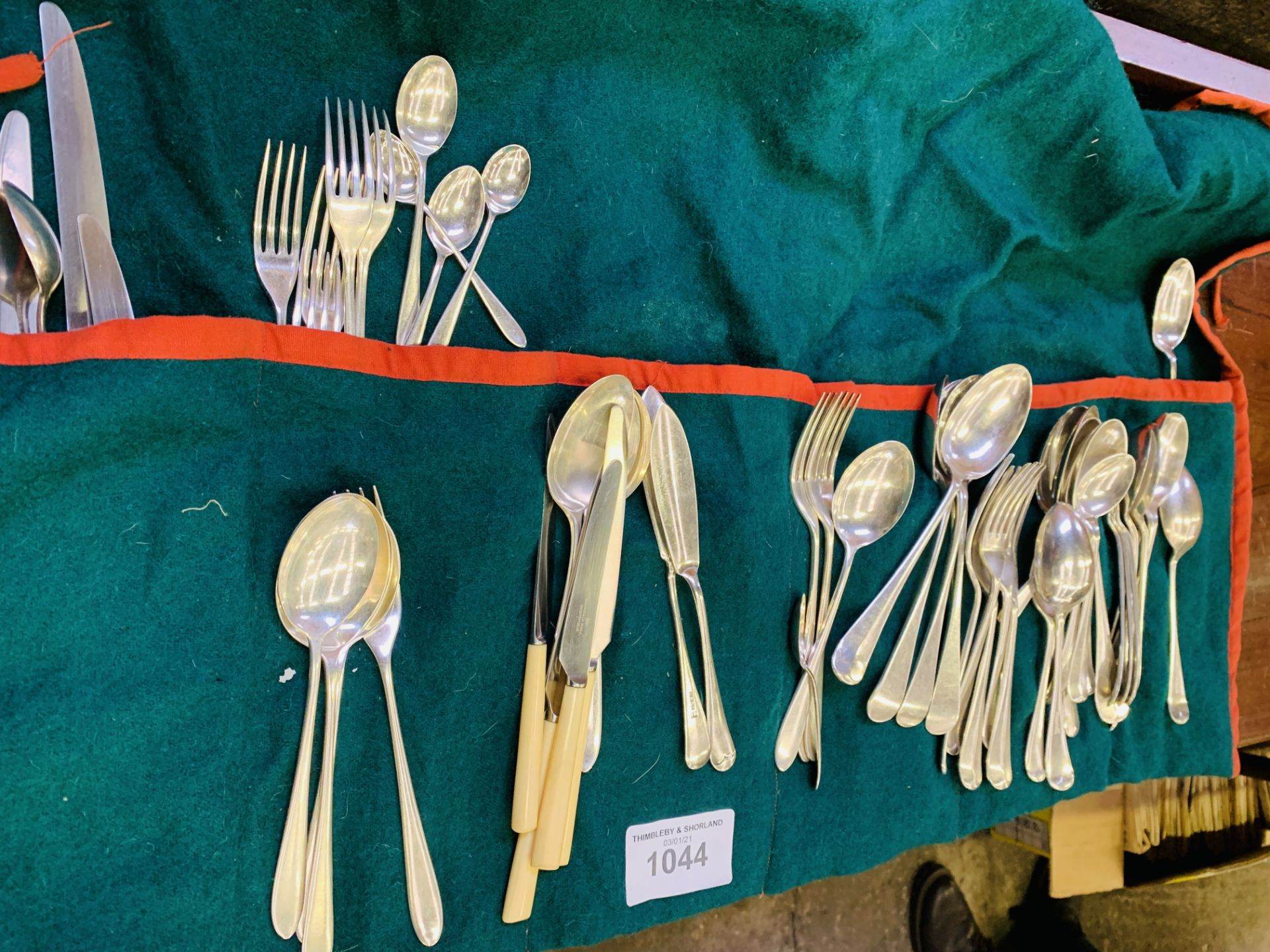 Quantity of silver plate cutlery and bone handled knives. - Image 2 of 3