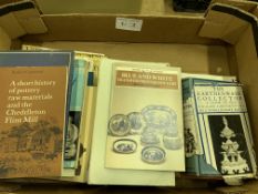 Quantity of books relating to pottery, china and porcelain.