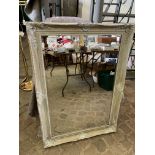 Rectangular bevelled edge wall mirror.