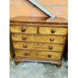 Victorian mahogany chest of two over three graduated drawers with bun handles.
