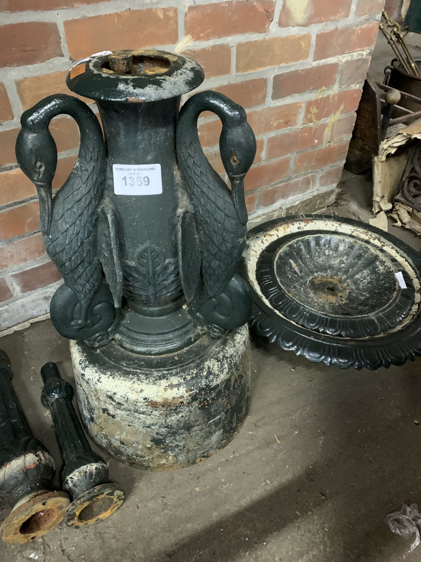 Cast iron two tier fountain.