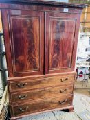 Mahogany linen press.