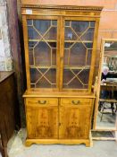 Yew wood veneer bookcase.