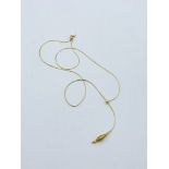 Yellow gold Lariat style necklace 3.2g in box
