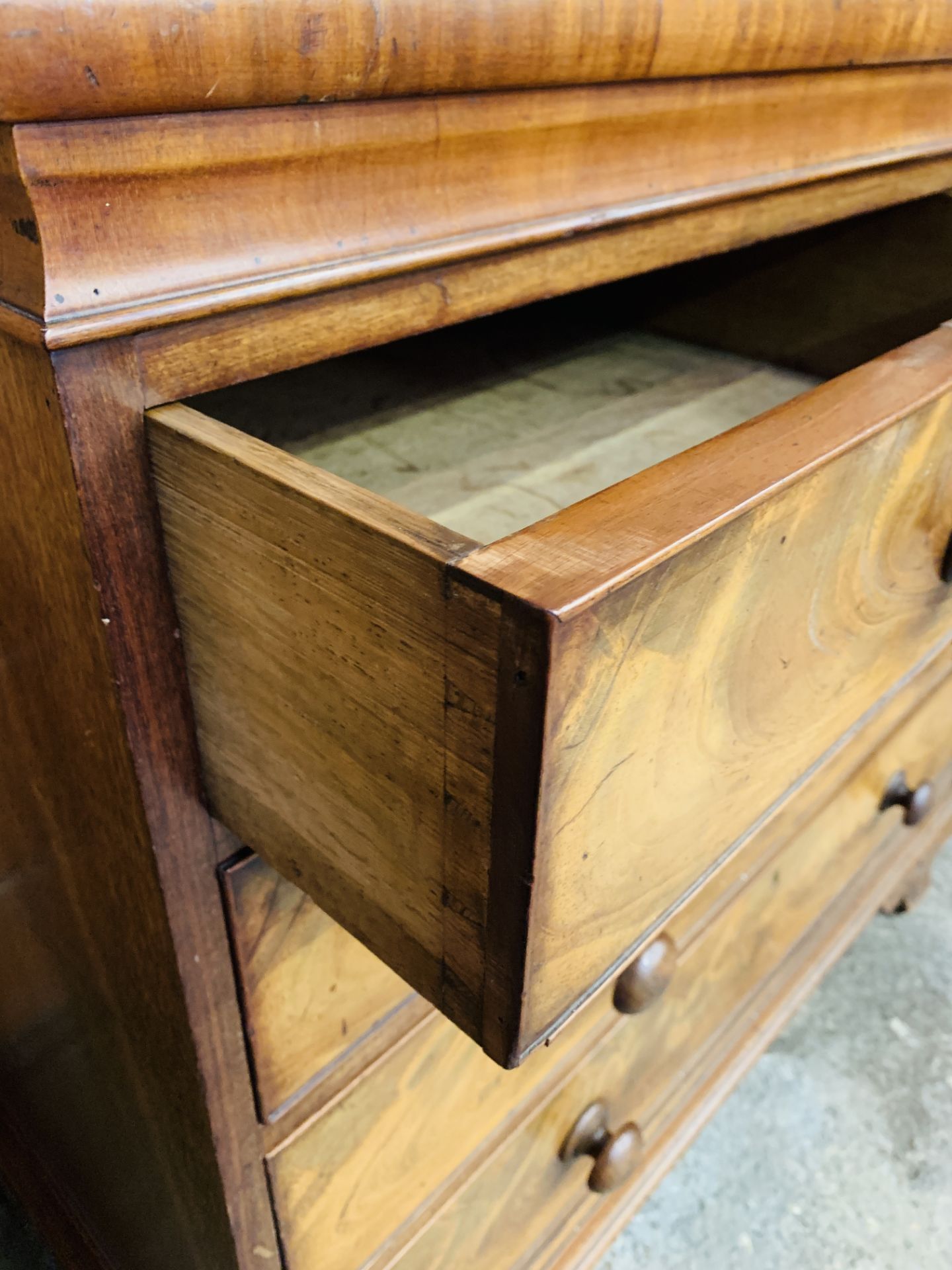 Victorian mahogany chest of two over three graduated drawers with bun handles. - Image 3 of 5