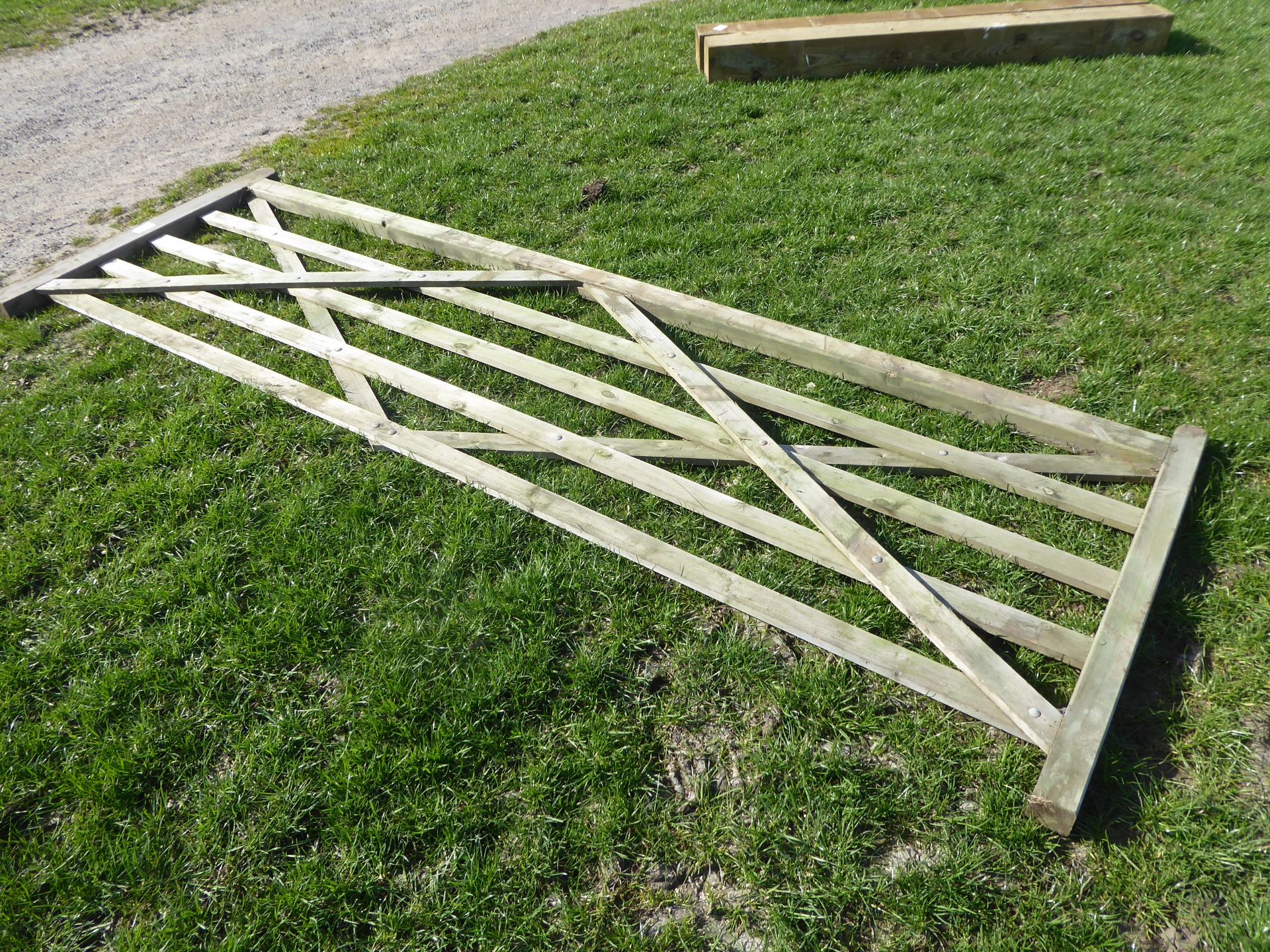 5-bar tanalised wooden gate, 3.3m