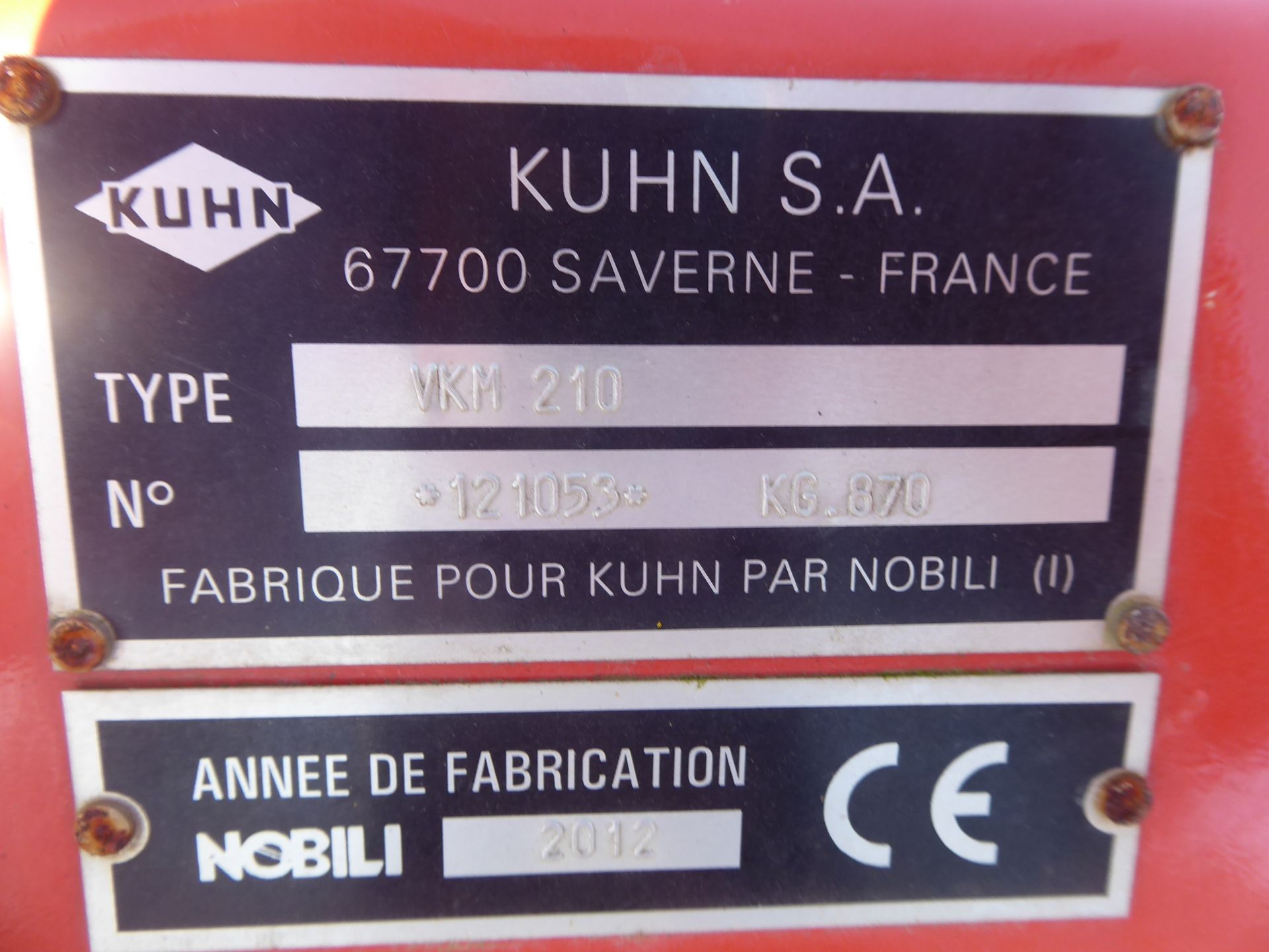 Kuhn VKM210 topper, 2012 - Image 2 of 2