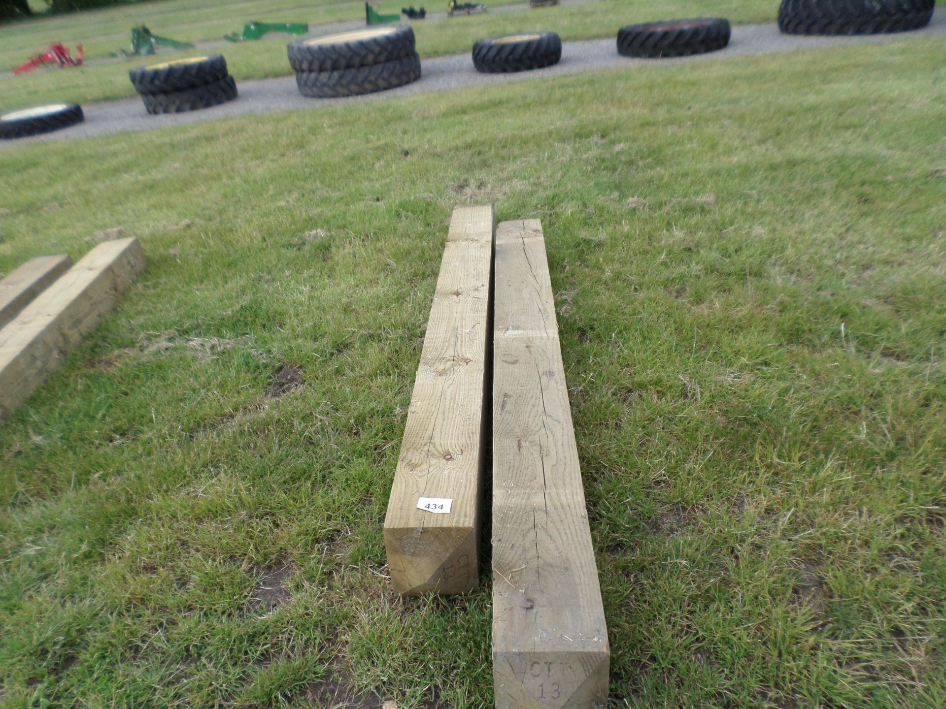 2 x 200mmx200mm tanalised wooden gate posts