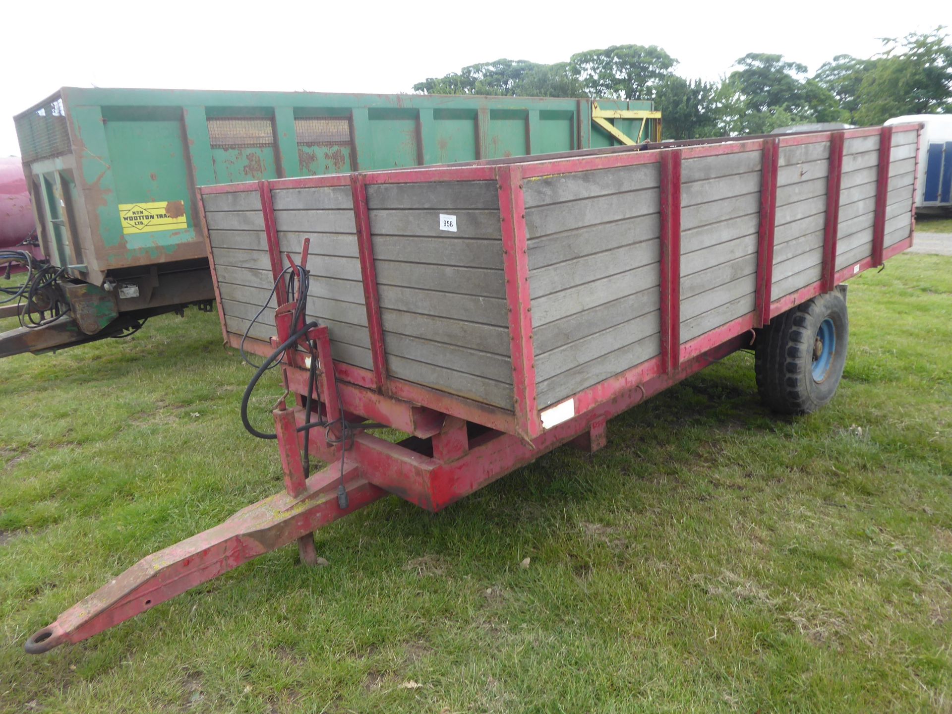 Wooden sided tipper trailer