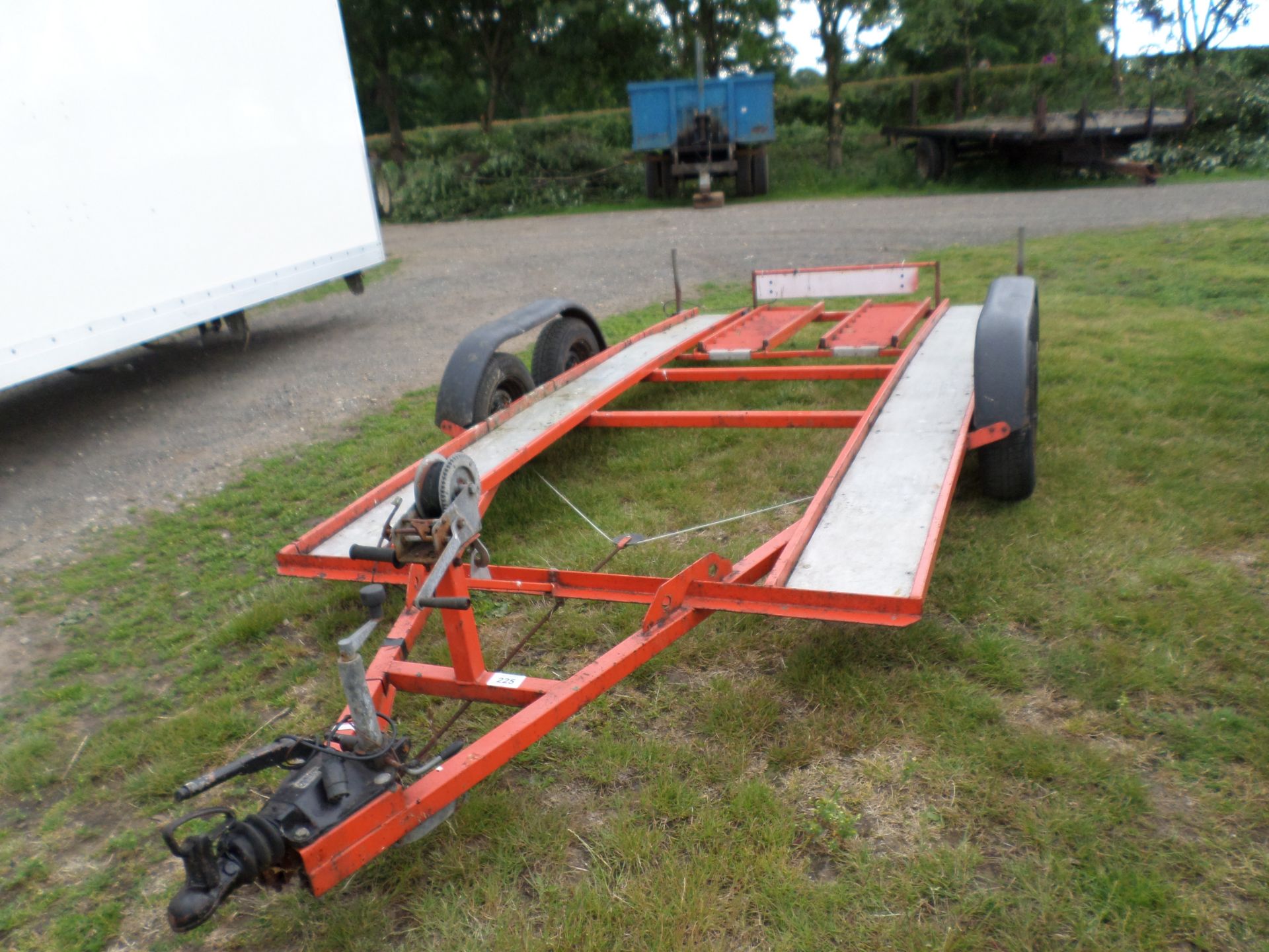 4 wheel car transporter trailer with winch, brakes and lights NO VAT