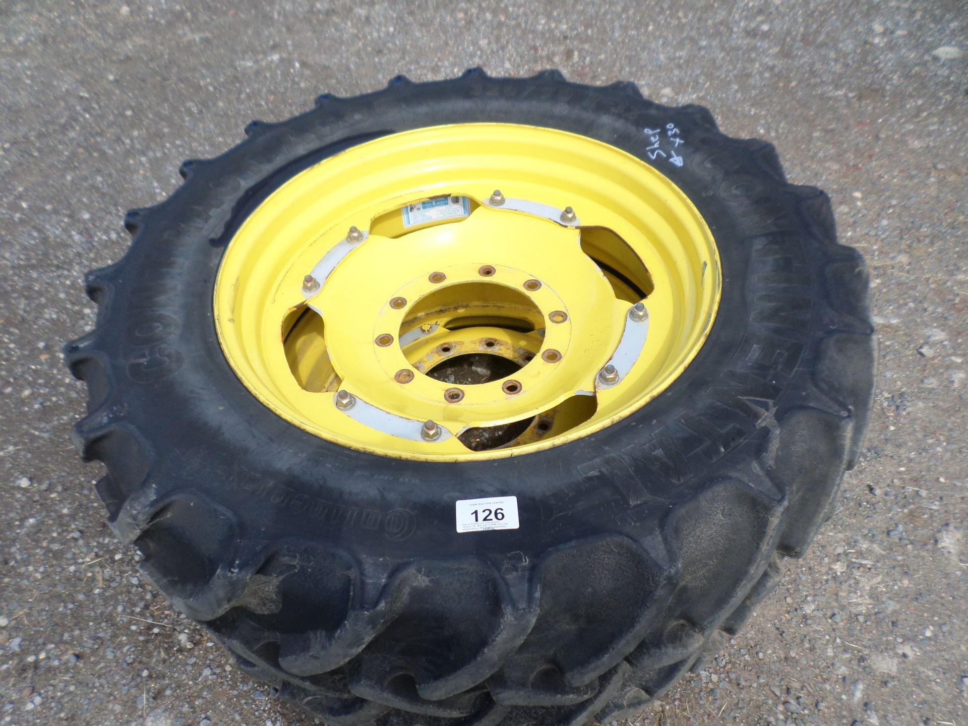 Pair of 12.4/32 row crop wheels, 10-stud, JD, 60%, pair 13.6/48 row crow wheels 8-stud 275 JD 60%,