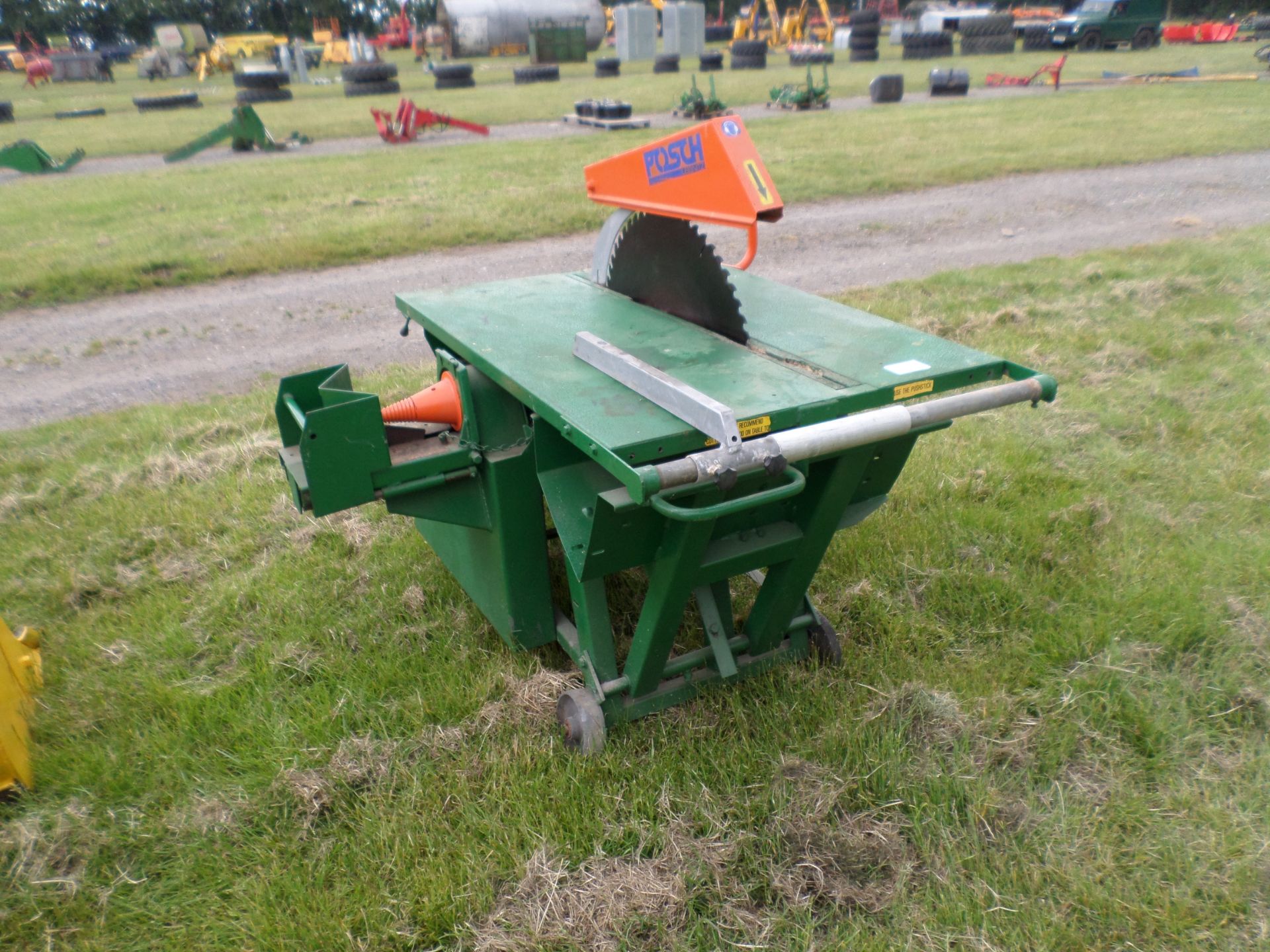 Posch professional tractor mounted PTO run log/timber processing unit with log chopper/splitter