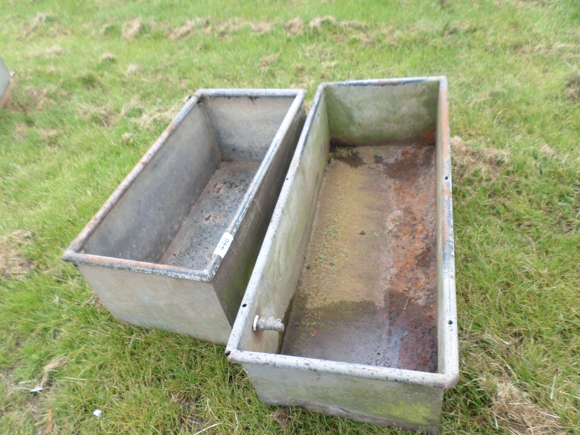 2 x galvanised cattle drinking troughs