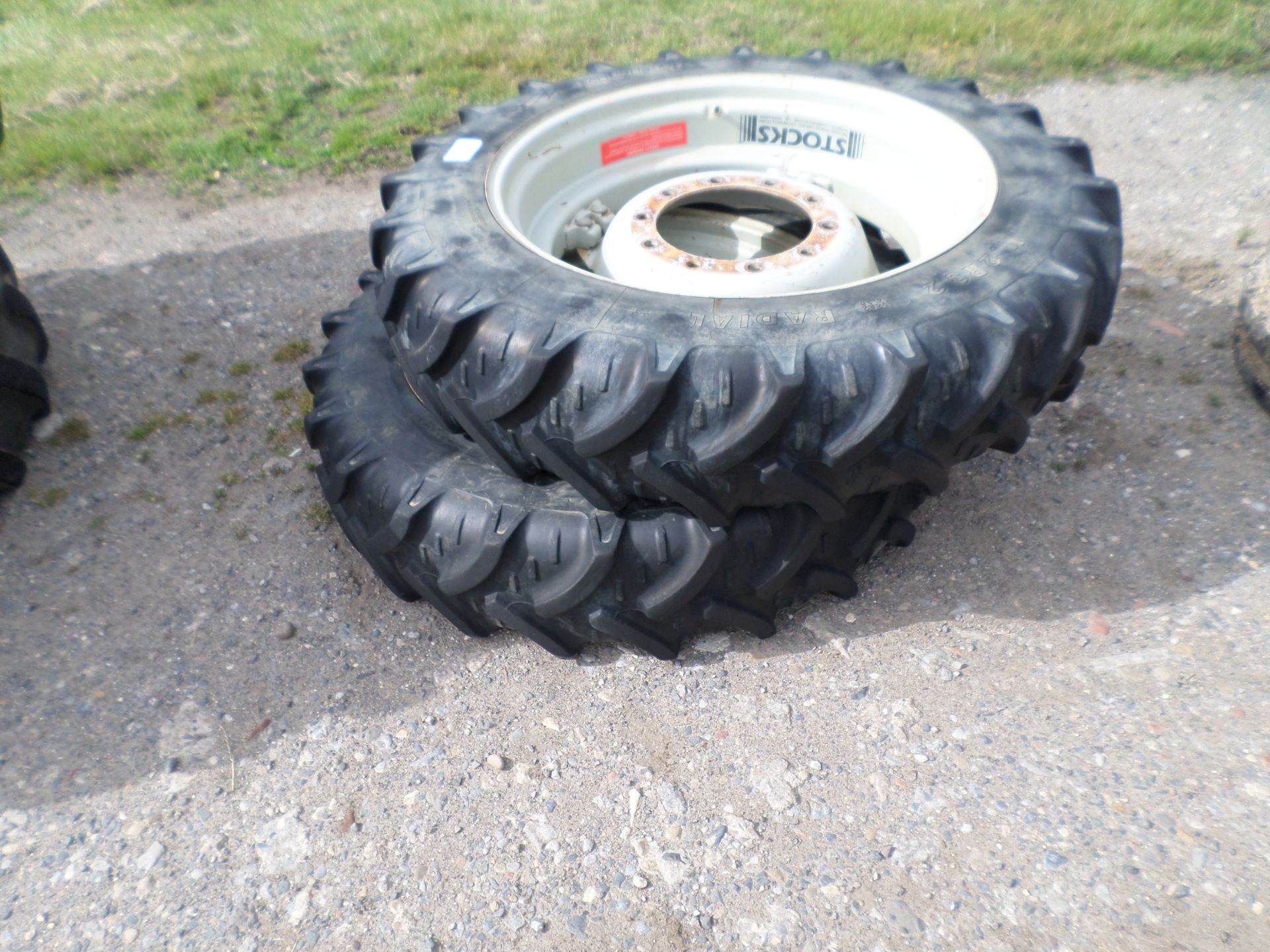 Pair of 11.2/32 row crop wheels, Kleber tyres 60% good - Image 2 of 2