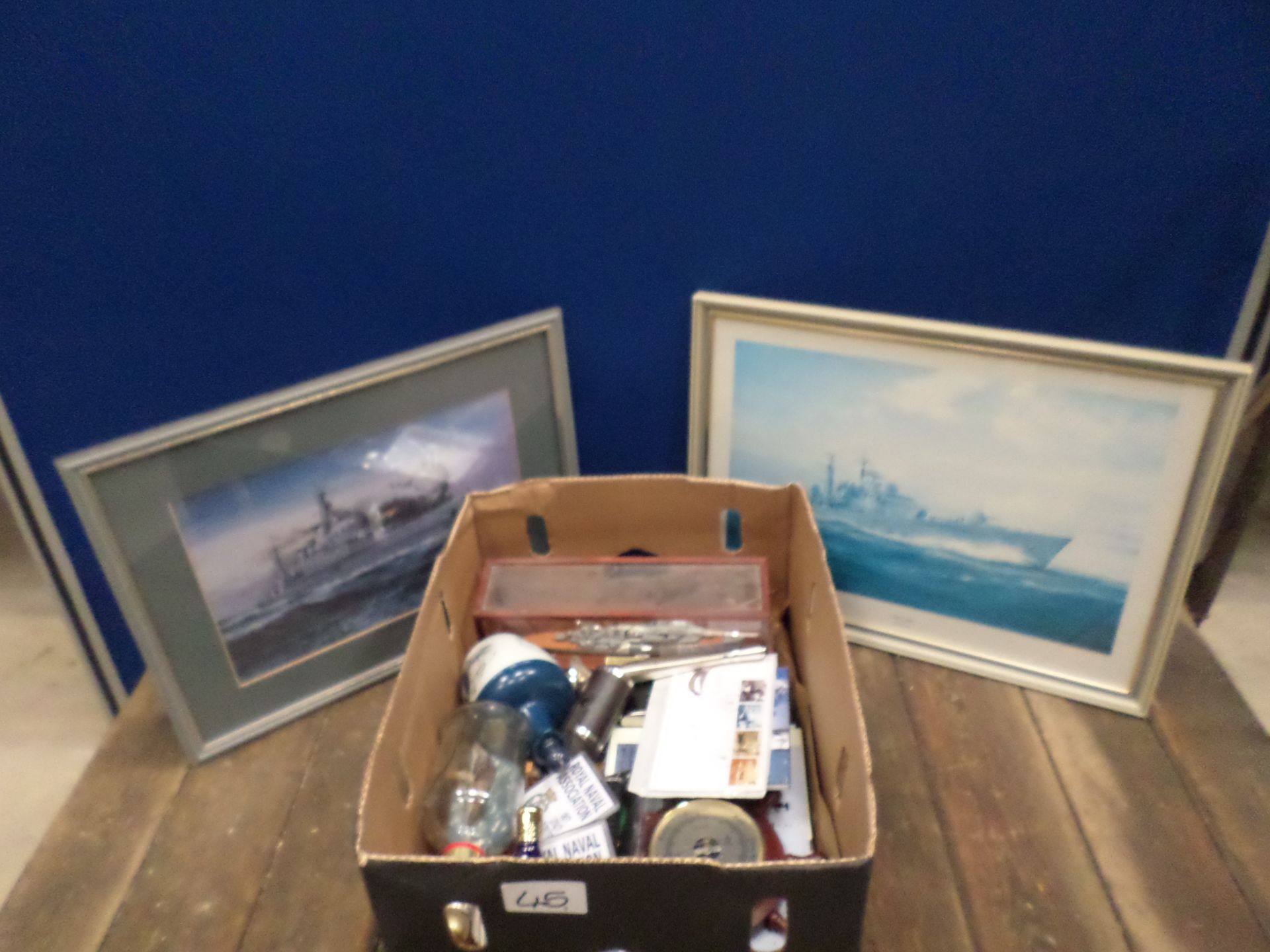 Box of sea-faring items, 2 related pictures - Image 2 of 2