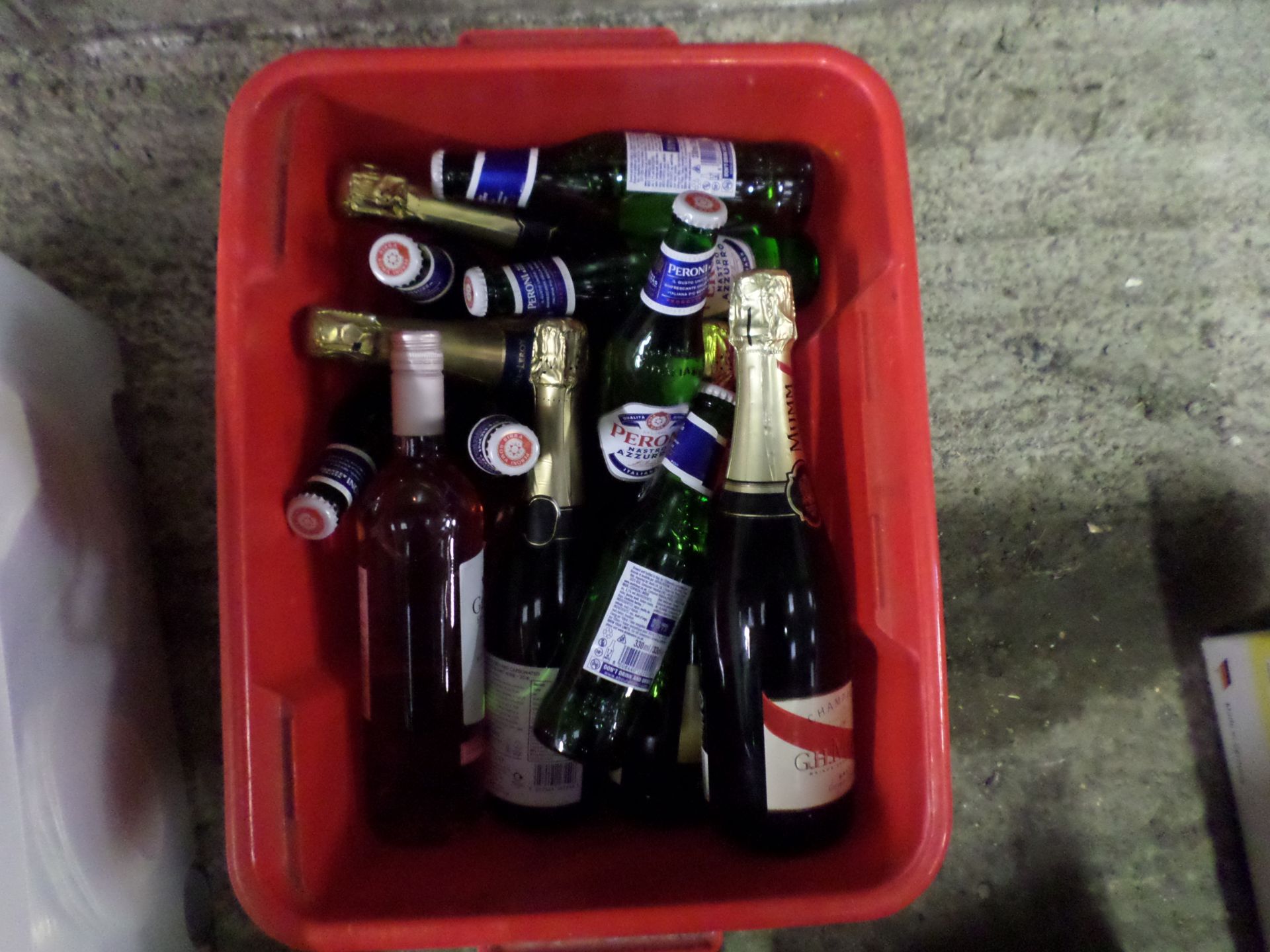 Box of wine,beer inc Champagne