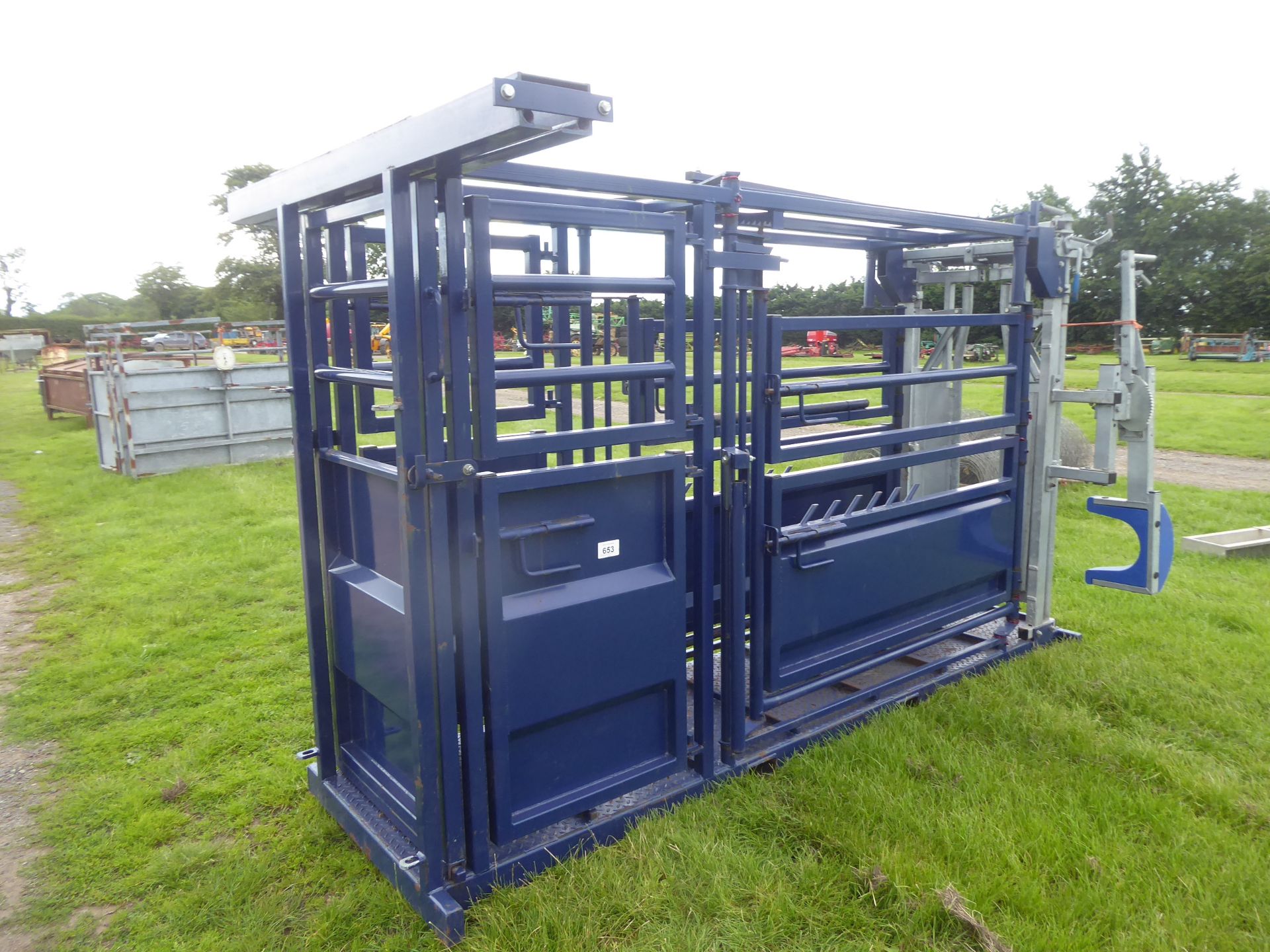 2015 Squeeze cattle crush c/w IAE auto yoke & super scoop chin lift