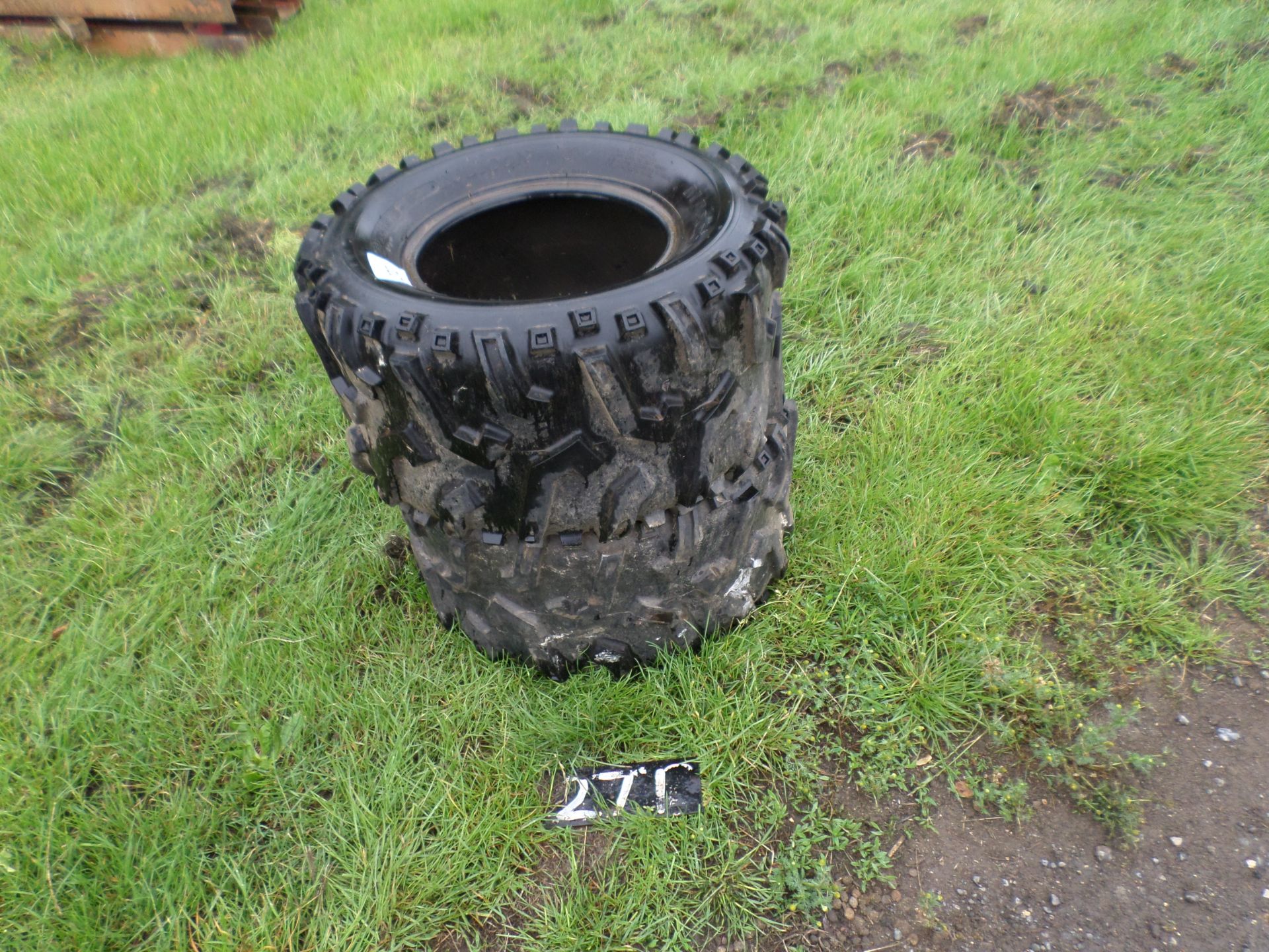 2 quad bike tyres, 95\% tread, good condition, 25/12.5/12