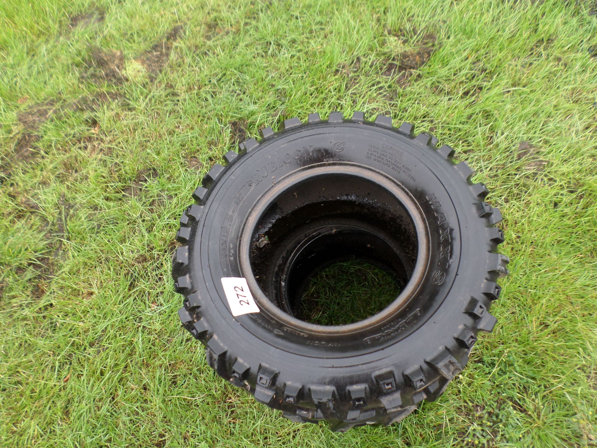 2 quad bike tyres, 95\% tread, good condition, 25/12.5/12 - Image 2 of 2