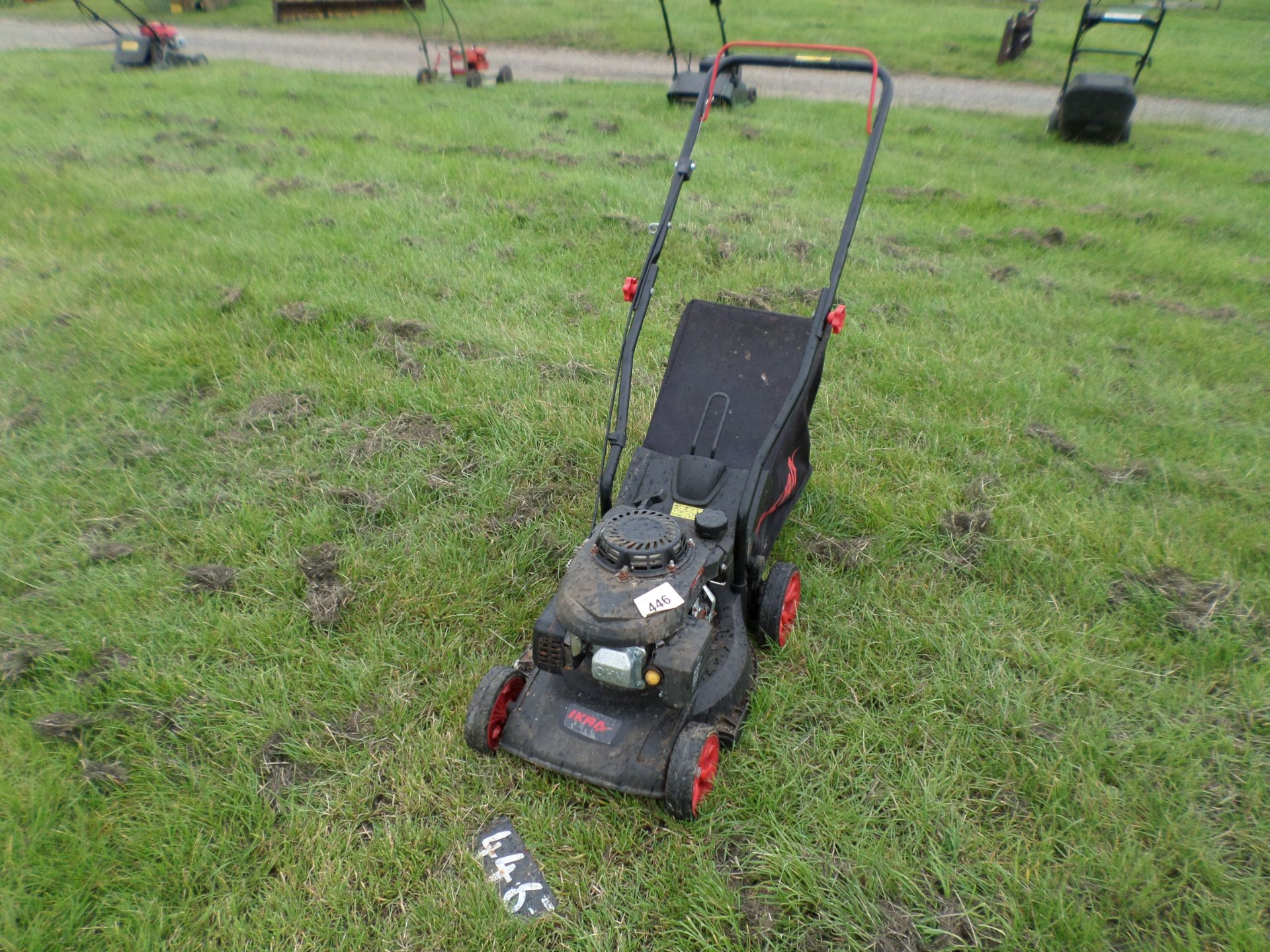 Grey/red petrol lawnmower NO VAT