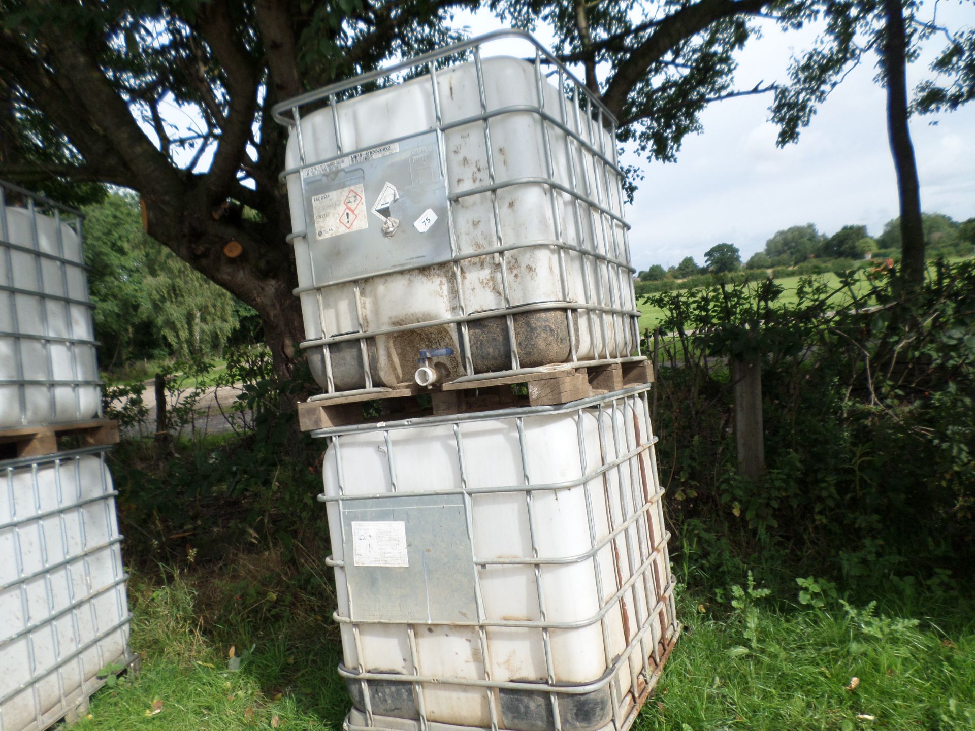 2 x plastic IBCs in metal frame