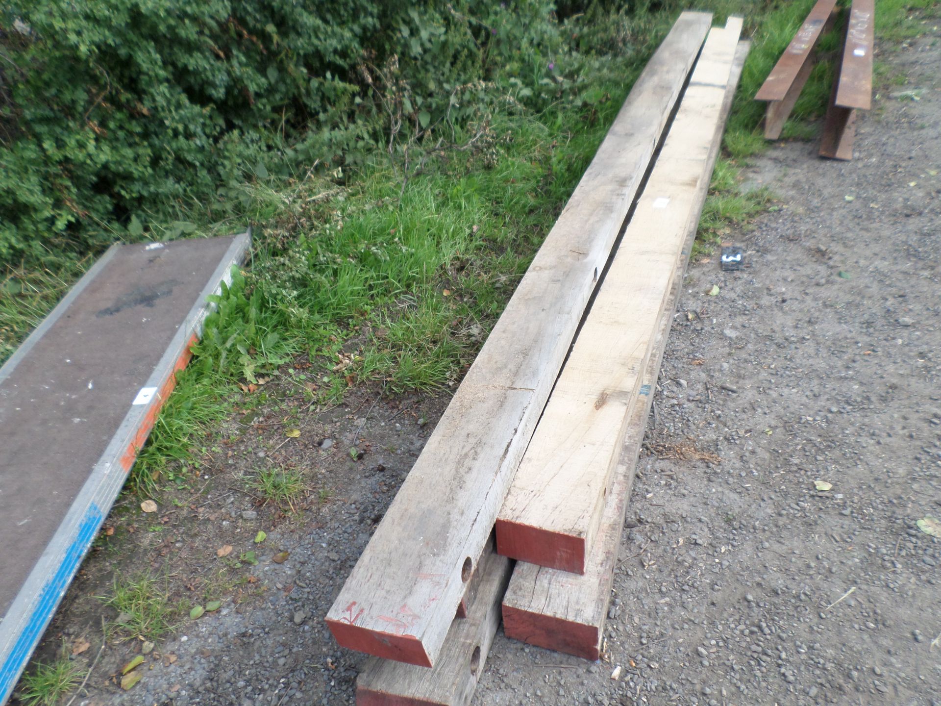 5 beech hardwood beams 5m long x 8"x4" approx NO VAT