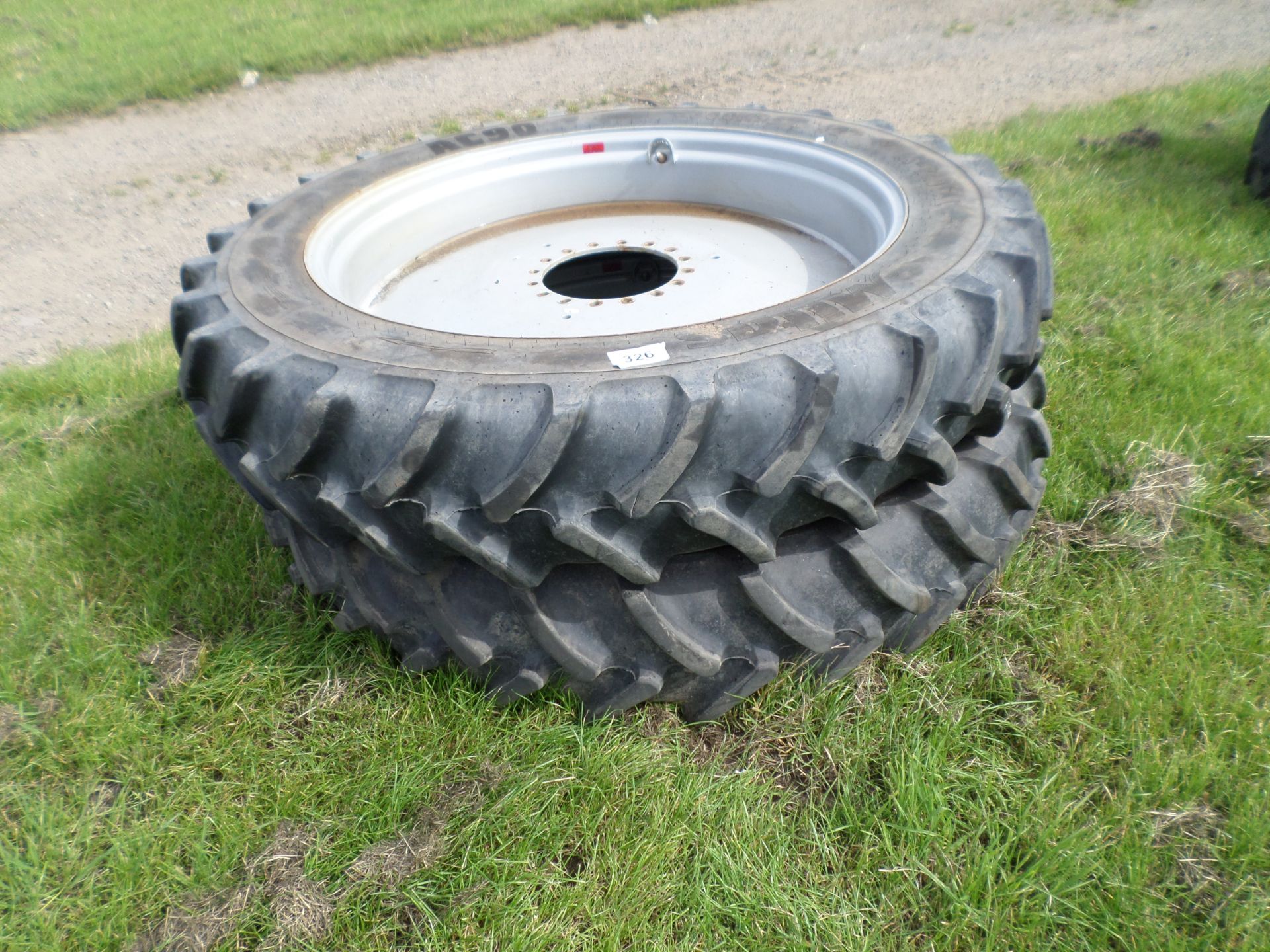 Pair row crop wheels, 90\%, good, 300/95/42