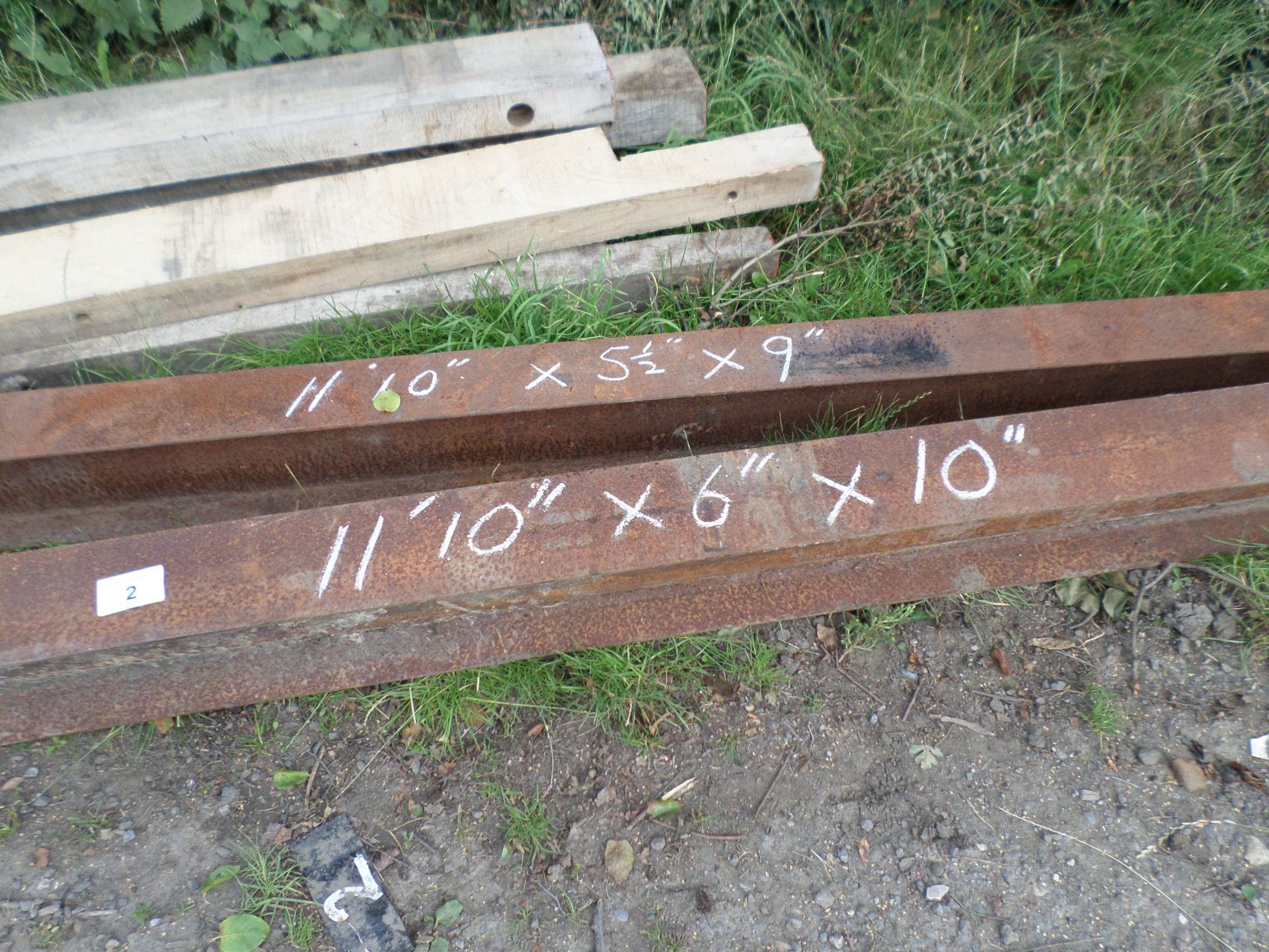 2 steel H section beams approx 11ft long, 1 x 9", 1 x 10" NO VAT - Image 2 of 2