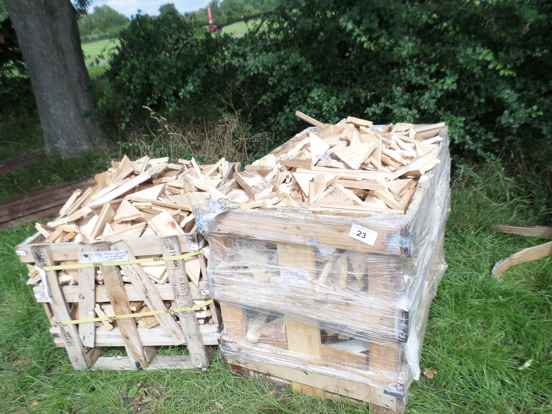 2 Crates of wood off cuts NO VAT