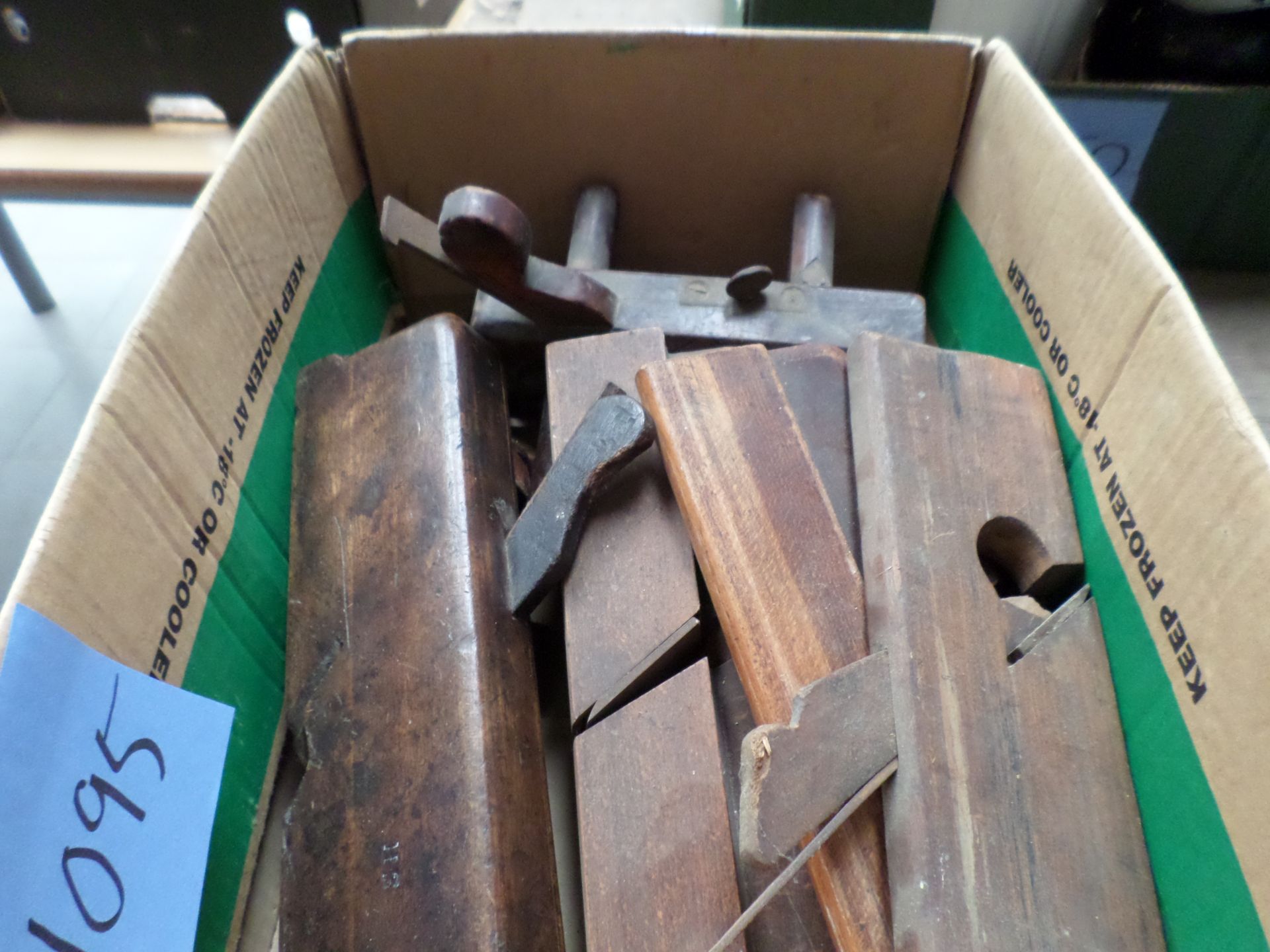 Box of vintage wooden planes