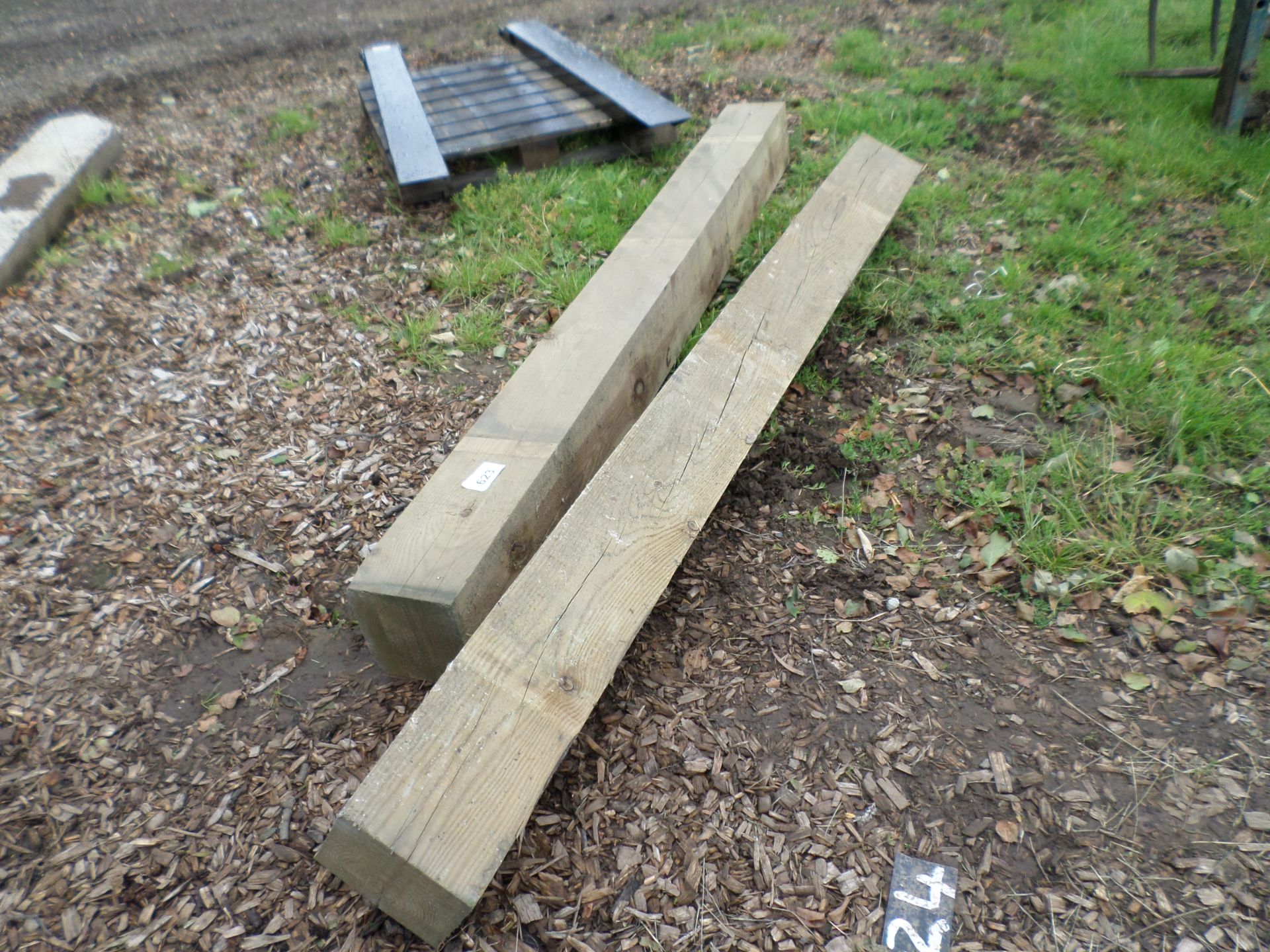 2 X 200mmX200mm tanalised wooden gate post