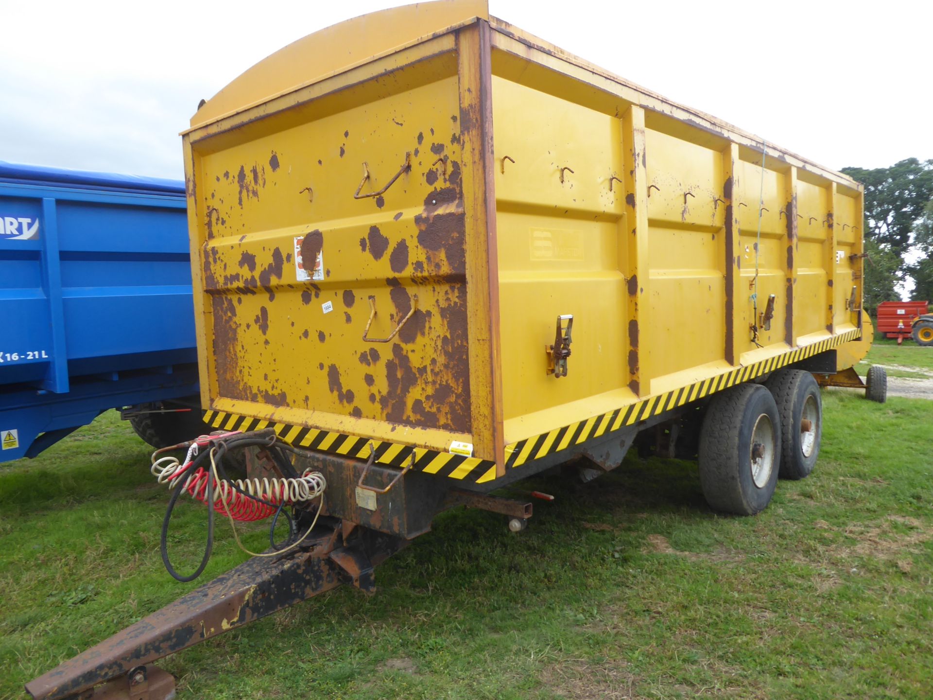 AS Marston 18T trailer c/w super singles, air and oil brakes, s/drawbar, roll over sheet