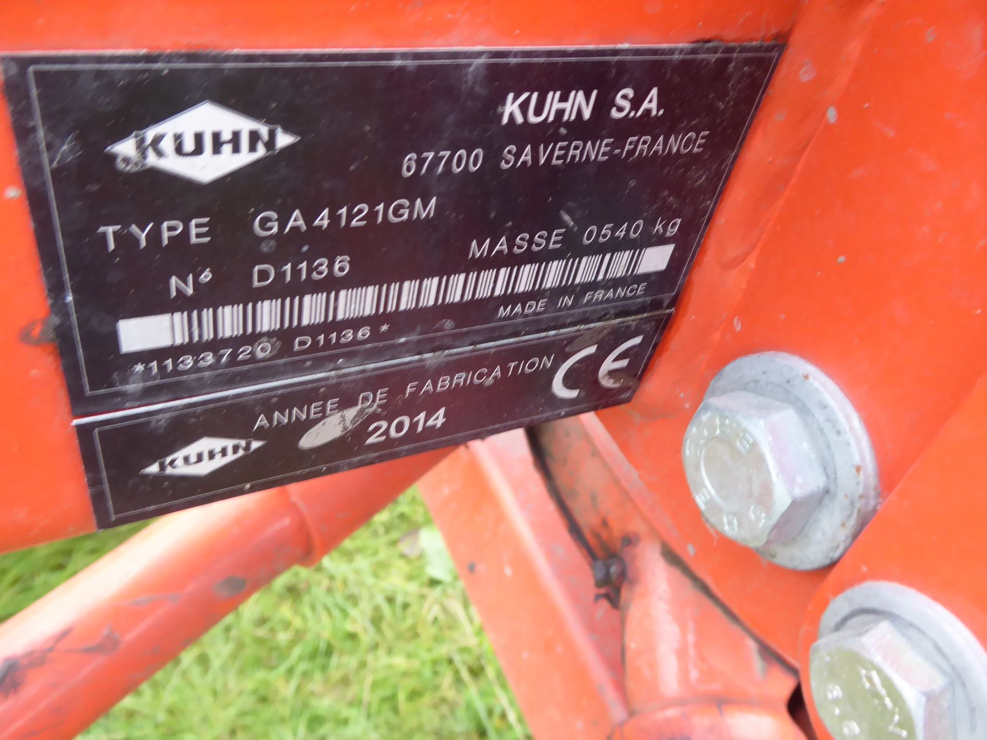 2014 Kuhn GA4121GM single rake, very good machine - Image 2 of 4