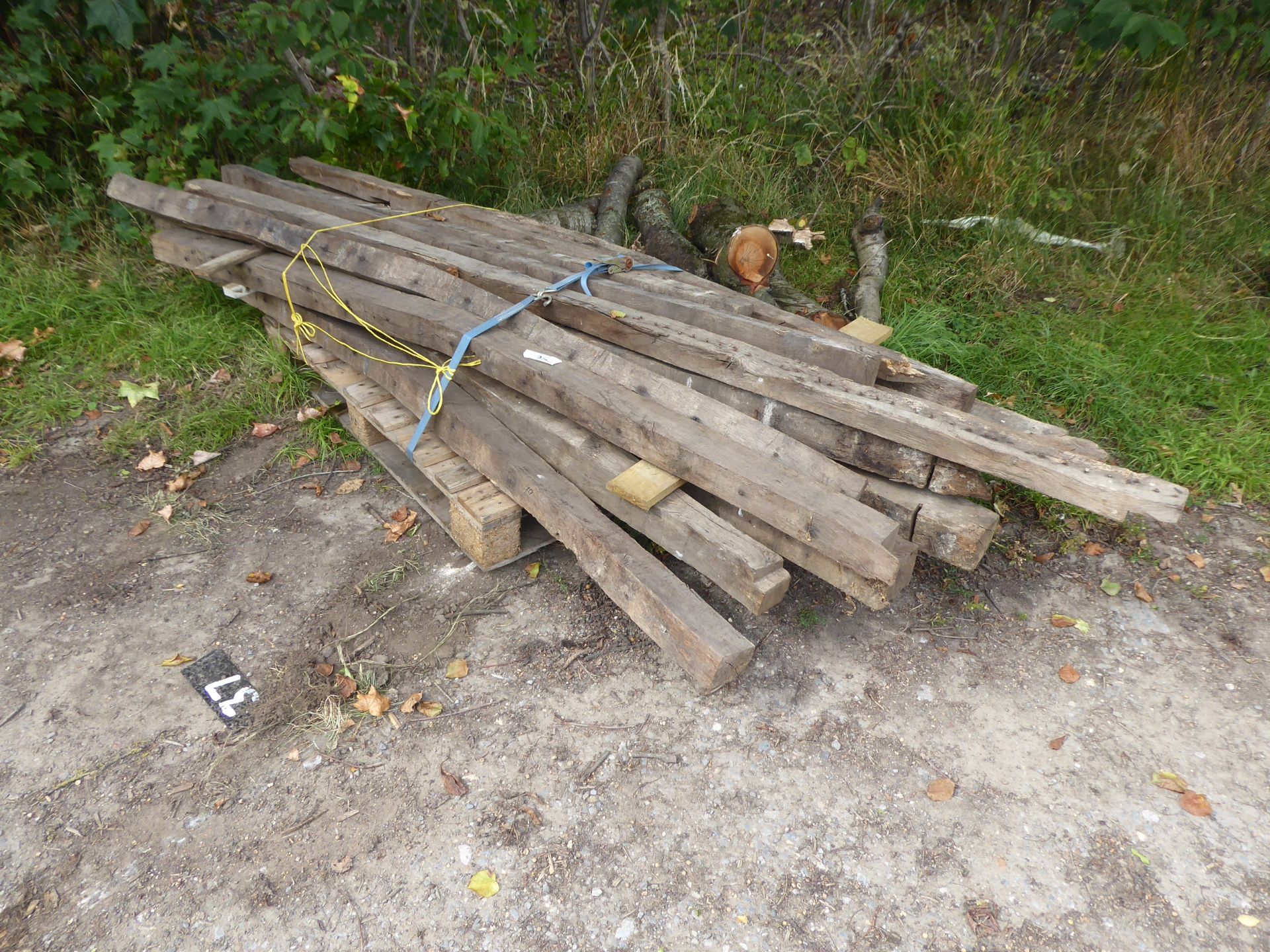 Pallet of oak beams