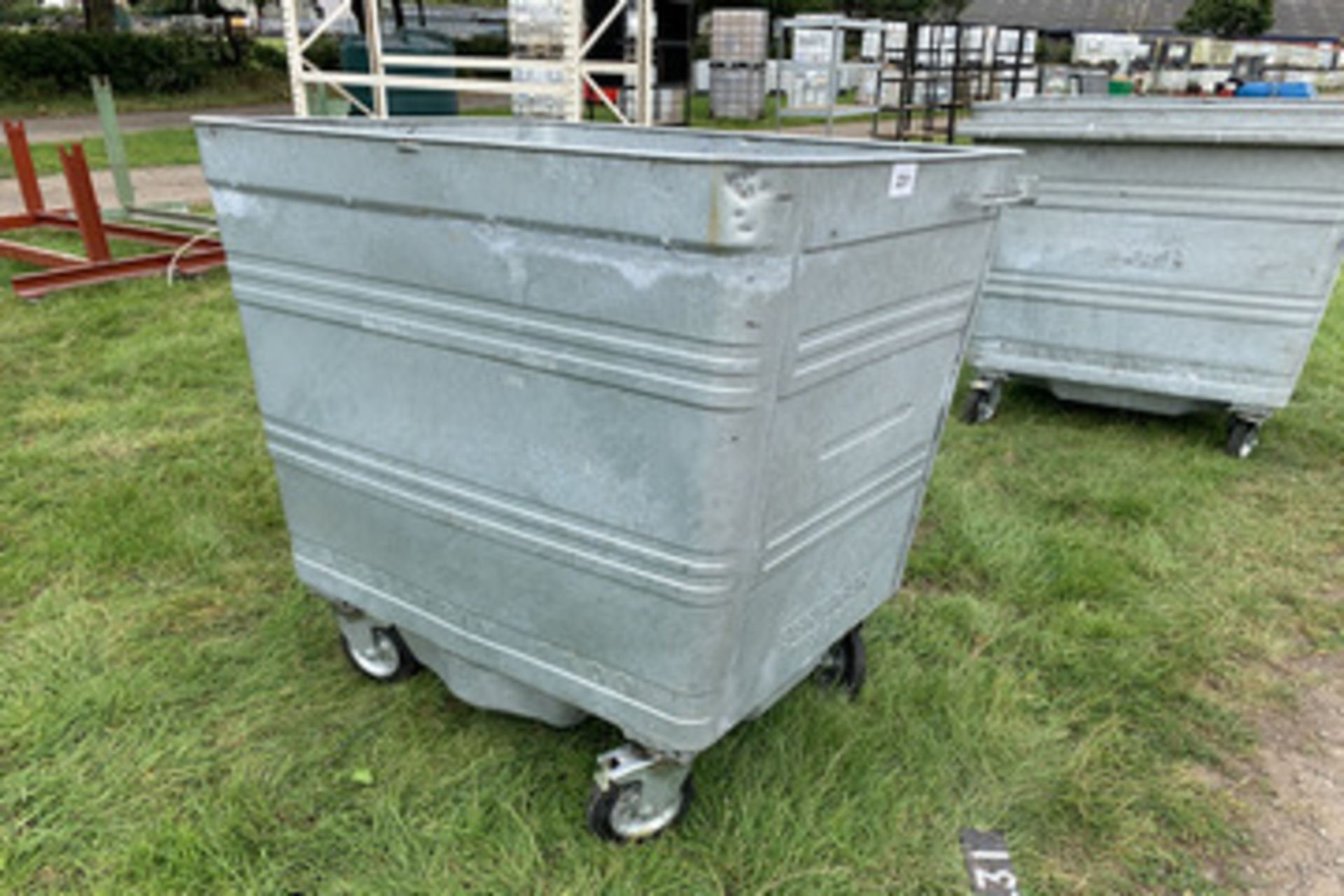 11100 ltr steel wheelie bin, no lid. NO VAT