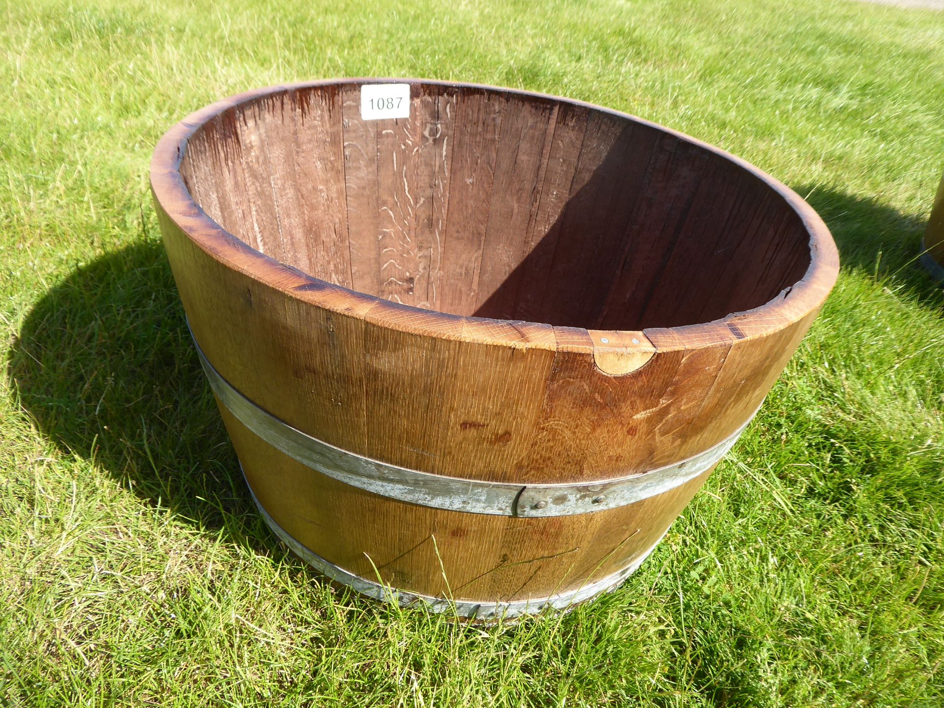 Half hogshead old whisky barrel planter NO VAT