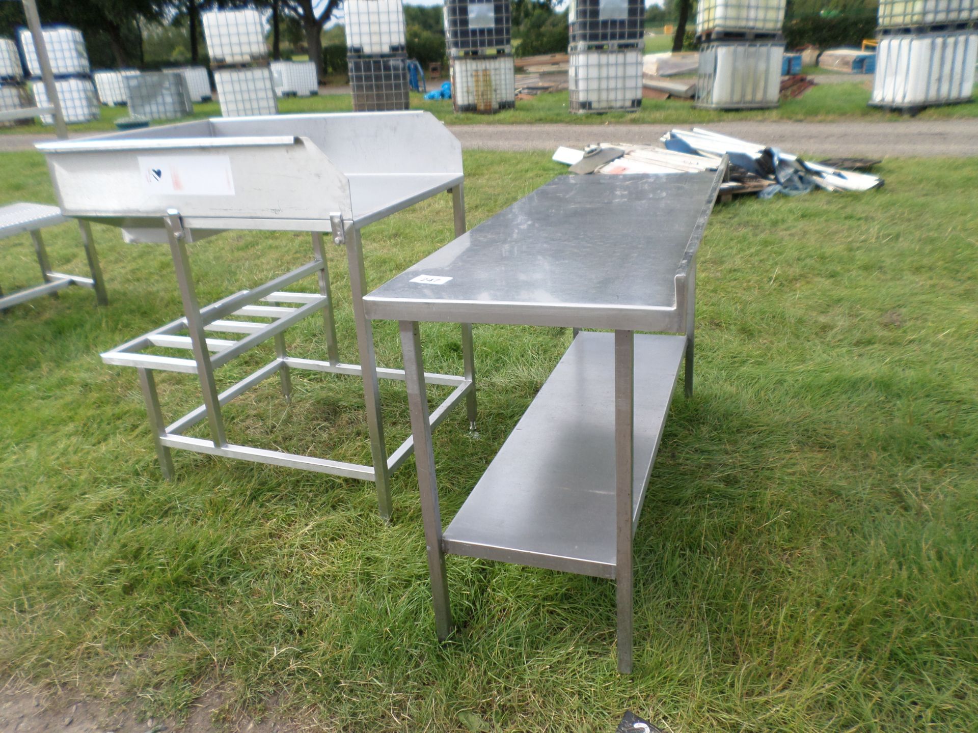 Stainless steel table and shelves