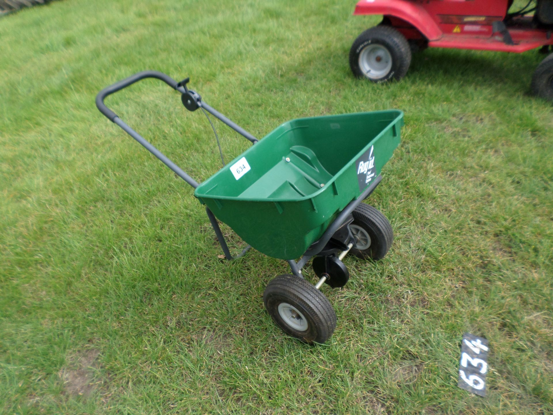 Rug-id semi professional walk behind lawn top dresser, previous very limited use, full workingNO VAT