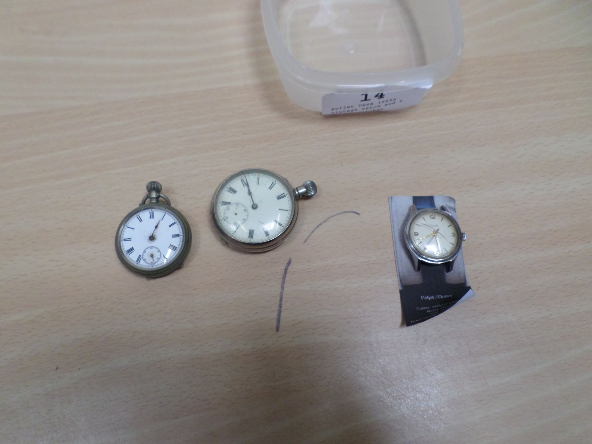 Poljet USSR 1960s vintage watch and 2 pocket watches
