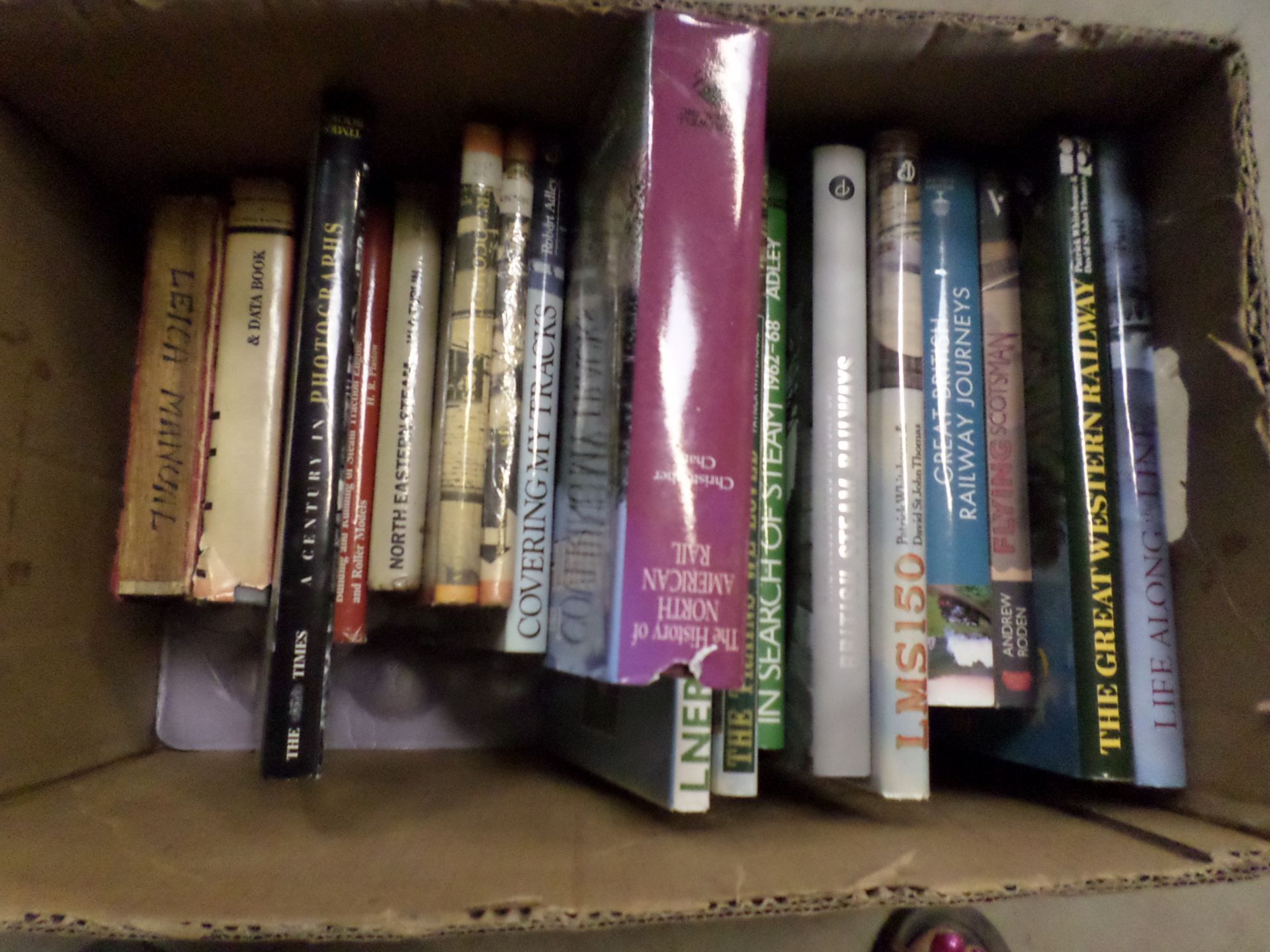 Box of railway books