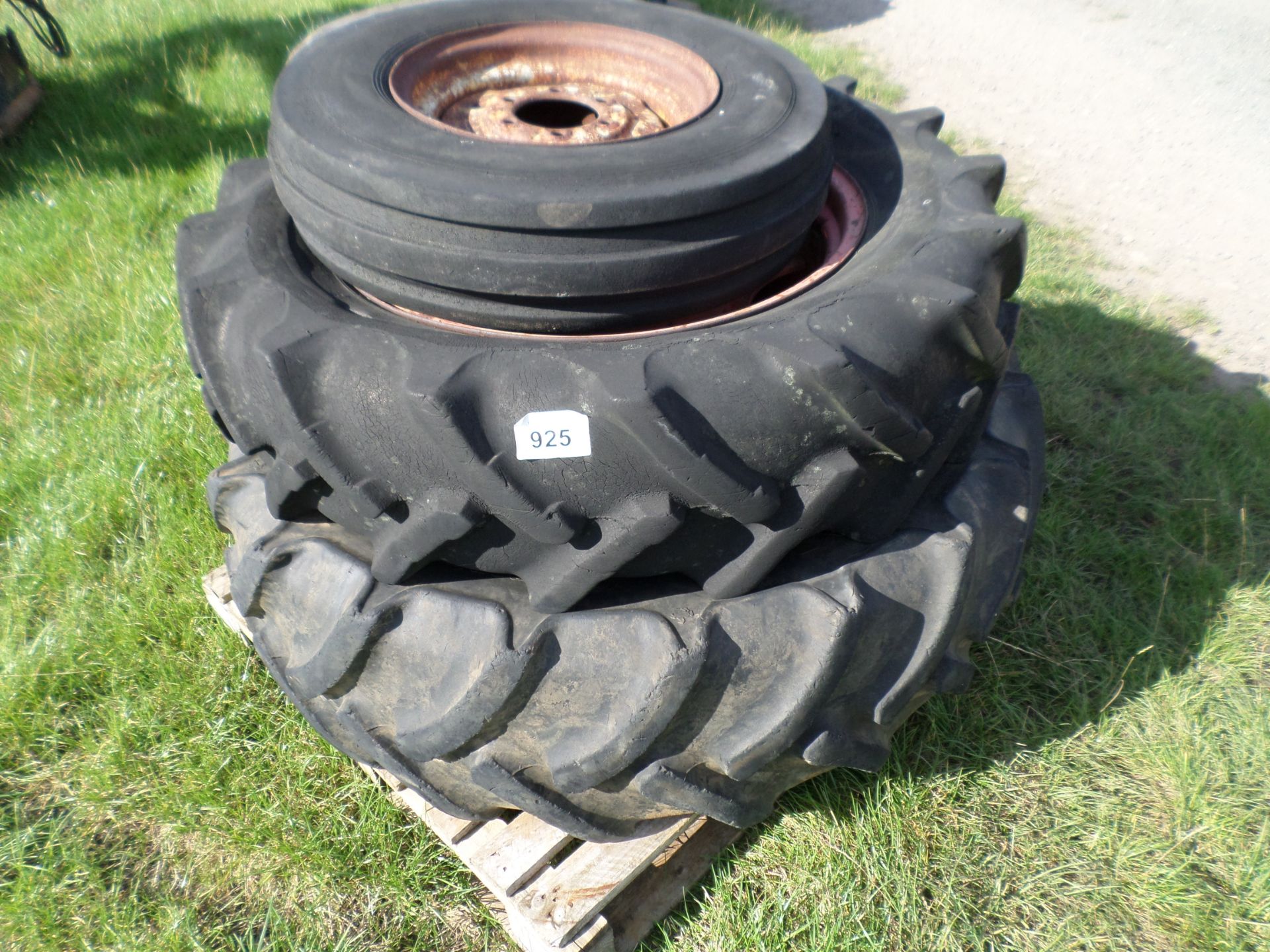 Pallet of Zetor tractor tyres and wheel etc