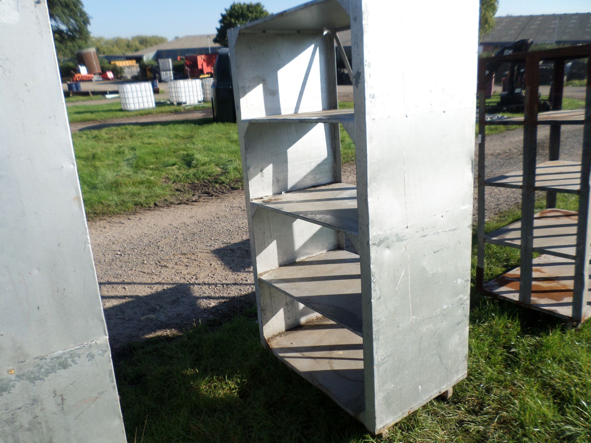 Metal workshop shelves