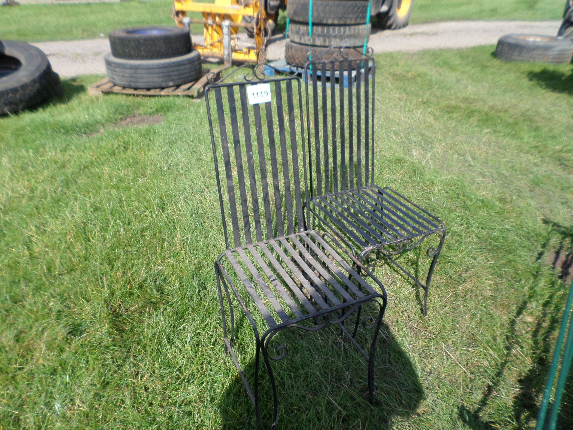 2 metal garden chairs