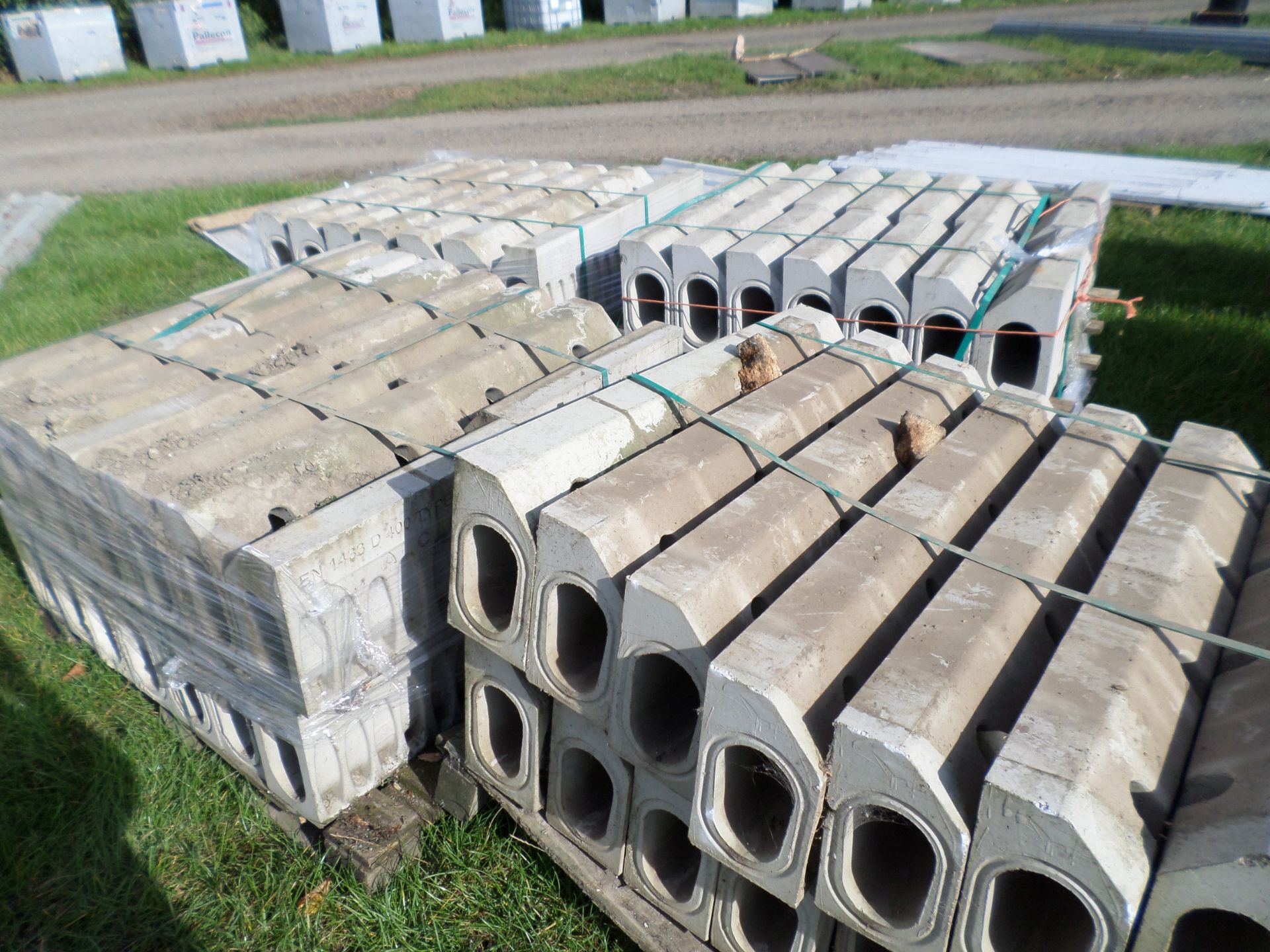 4 pallets of unused drainage kerbs, 14m per pallet