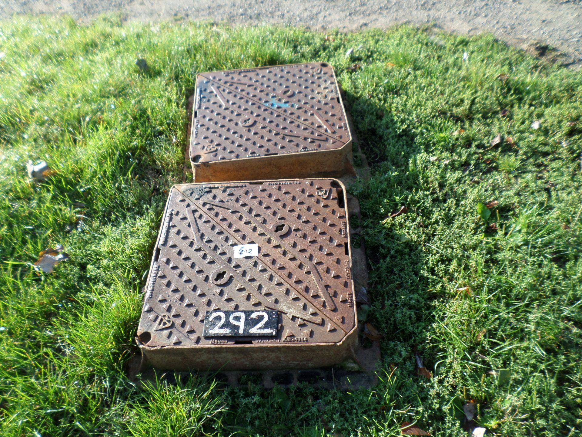 2 heavy duty cast iron manhole lids NO VAT