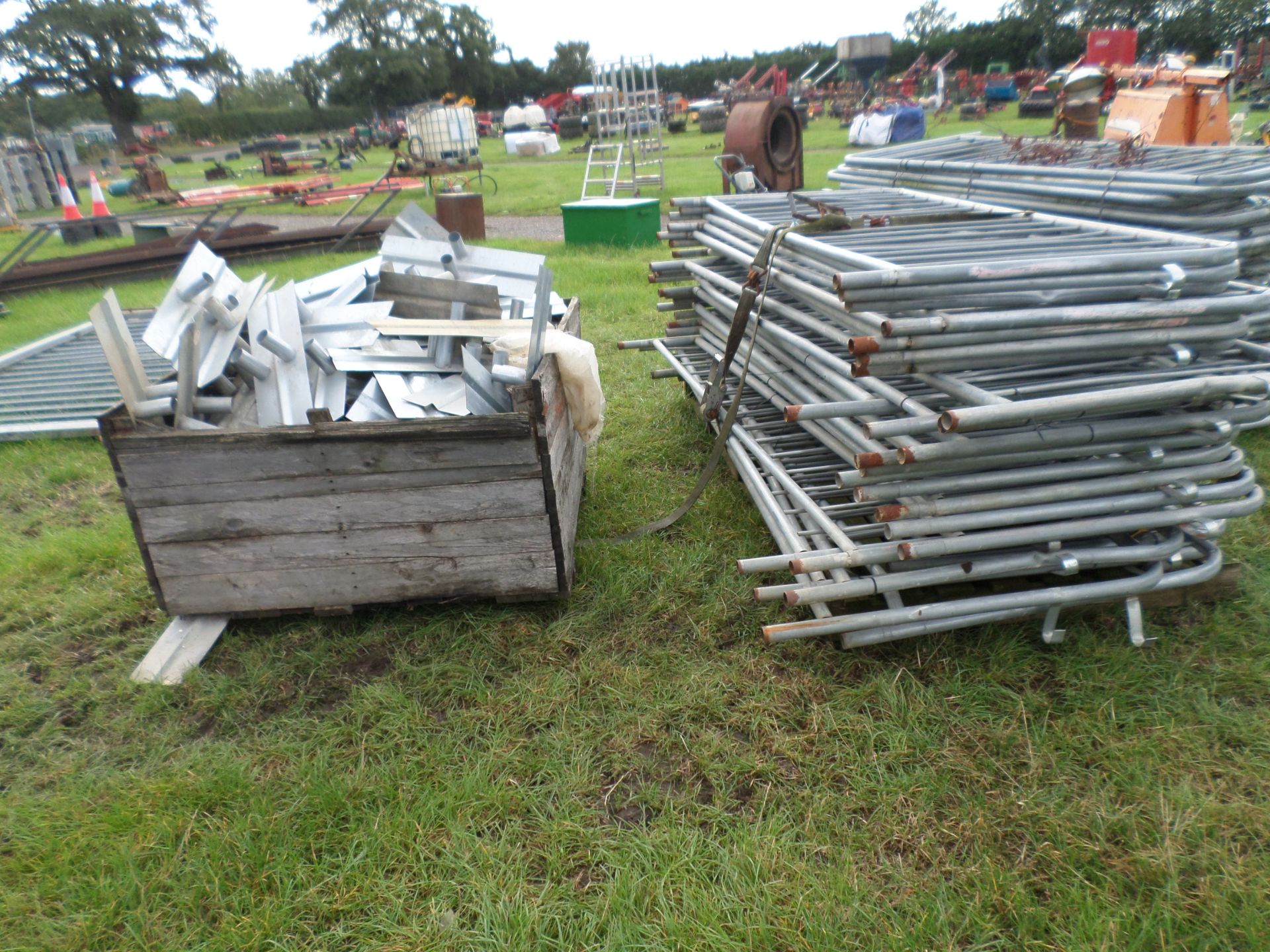 55 galvanised pedestrian barriers c/w 98 feet sections - Image 2 of 3