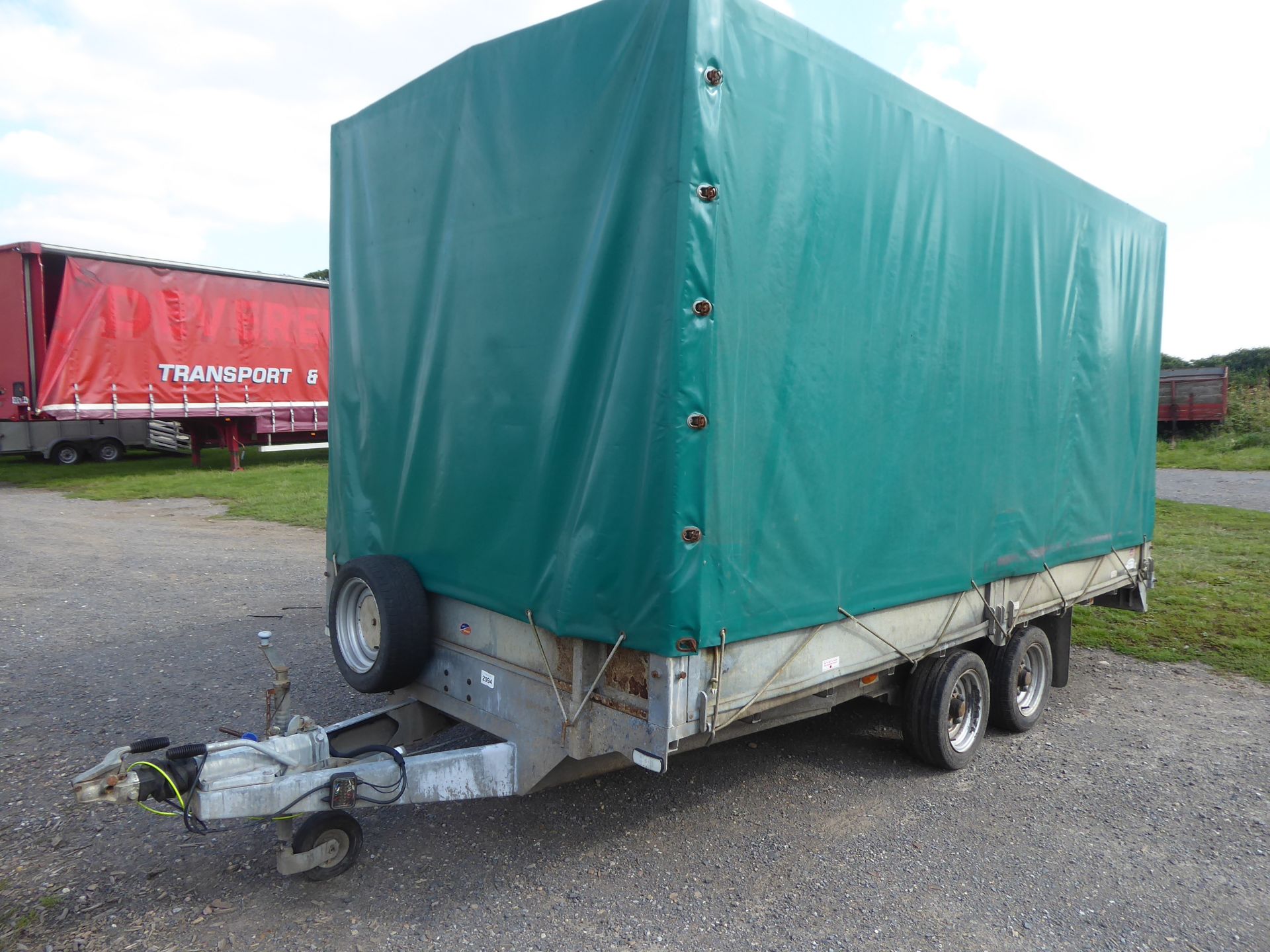 Graham Edwards 2014 14' x 7' wide 31/2 ton trailer c/w canvas cover