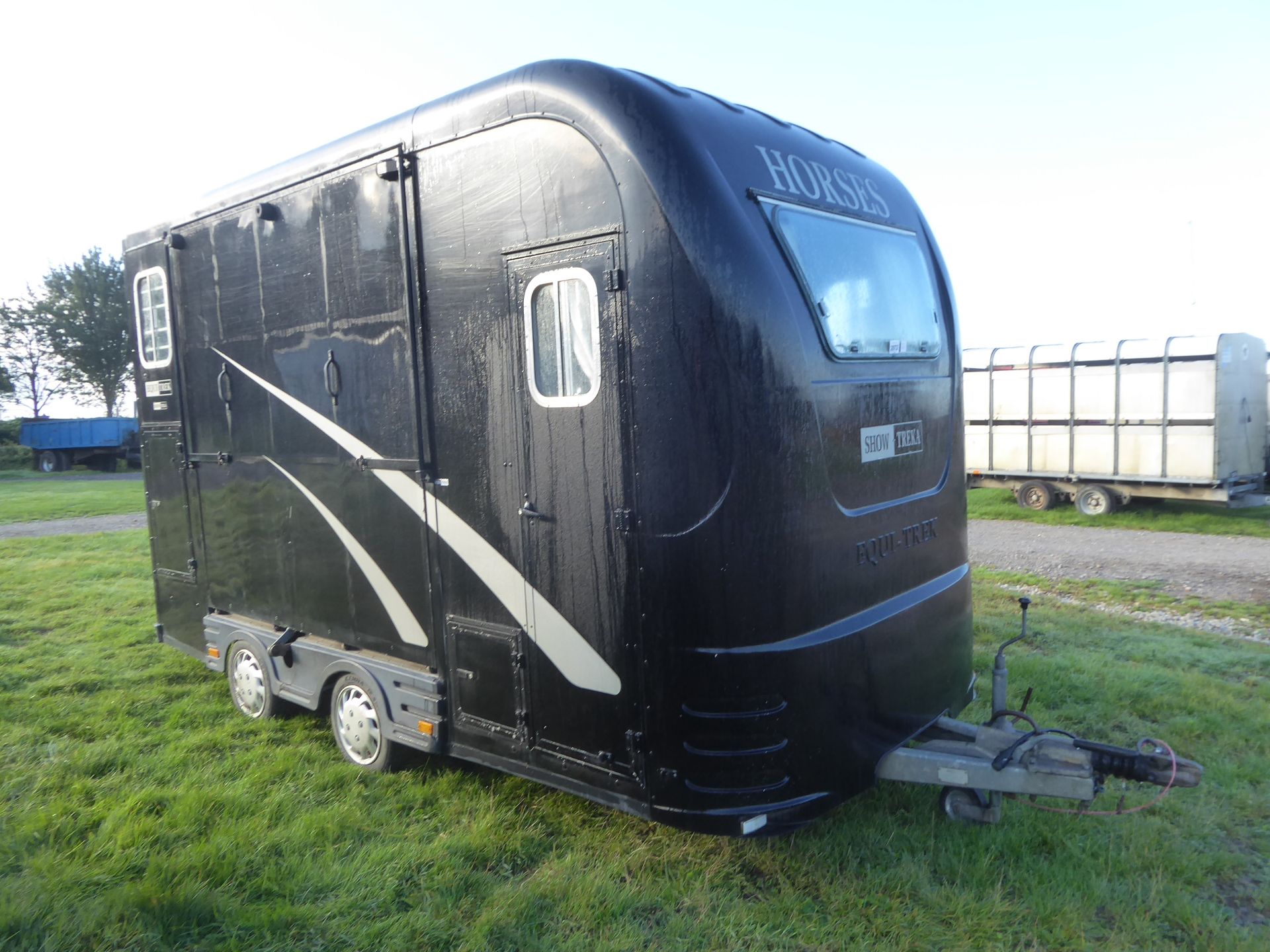 2010 Equitrek Show Trekka L horse trailer, black with silver graphics, carries 2 x 17.2hh, NO VAT