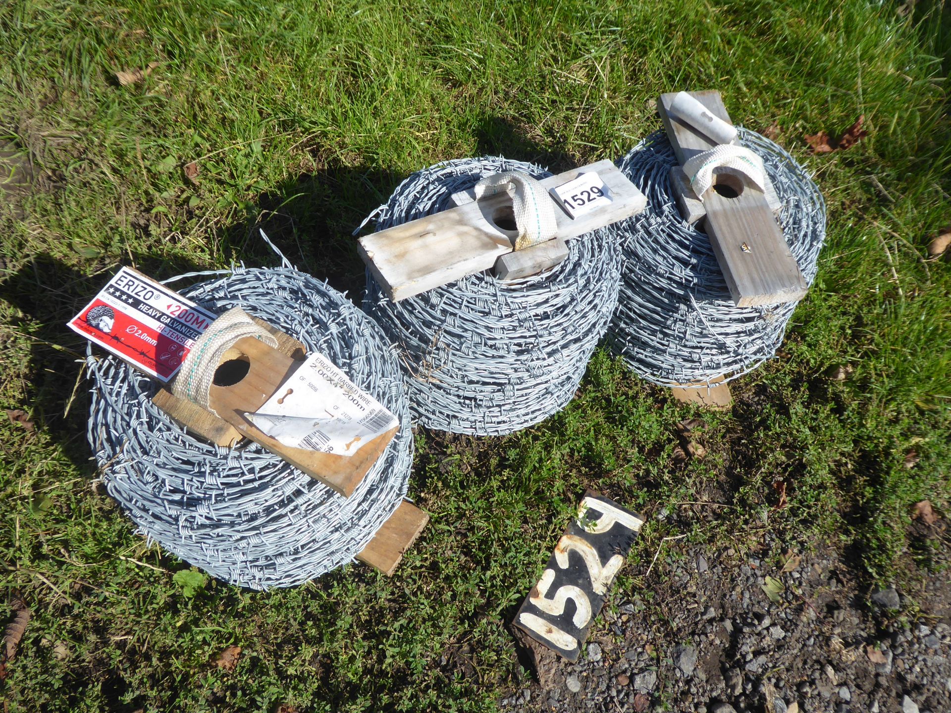 3 x 200m rolls of high tensile barbed wire, NO VAT